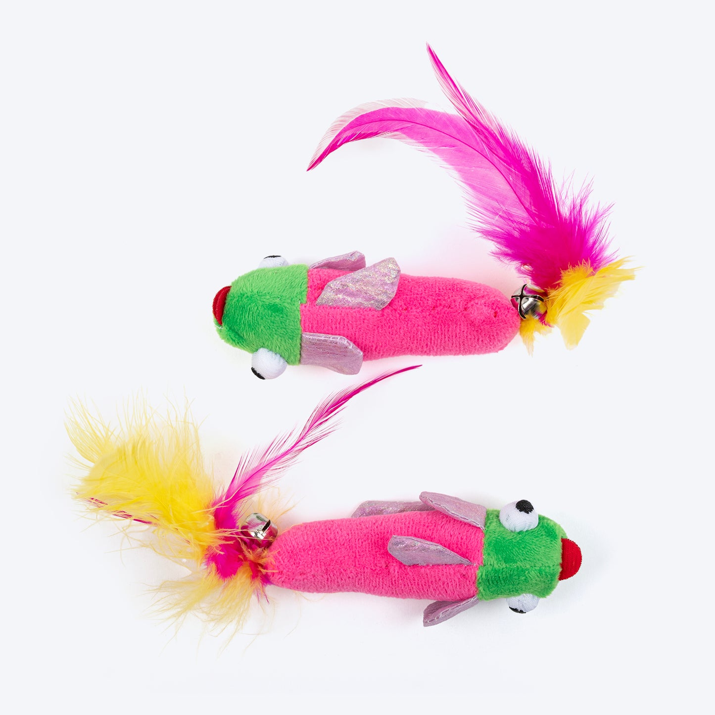 HUFT Fish Tales Plush Toy With Catnip For Cat - Multicolor - Set Of 2 - Heads Up For Tails