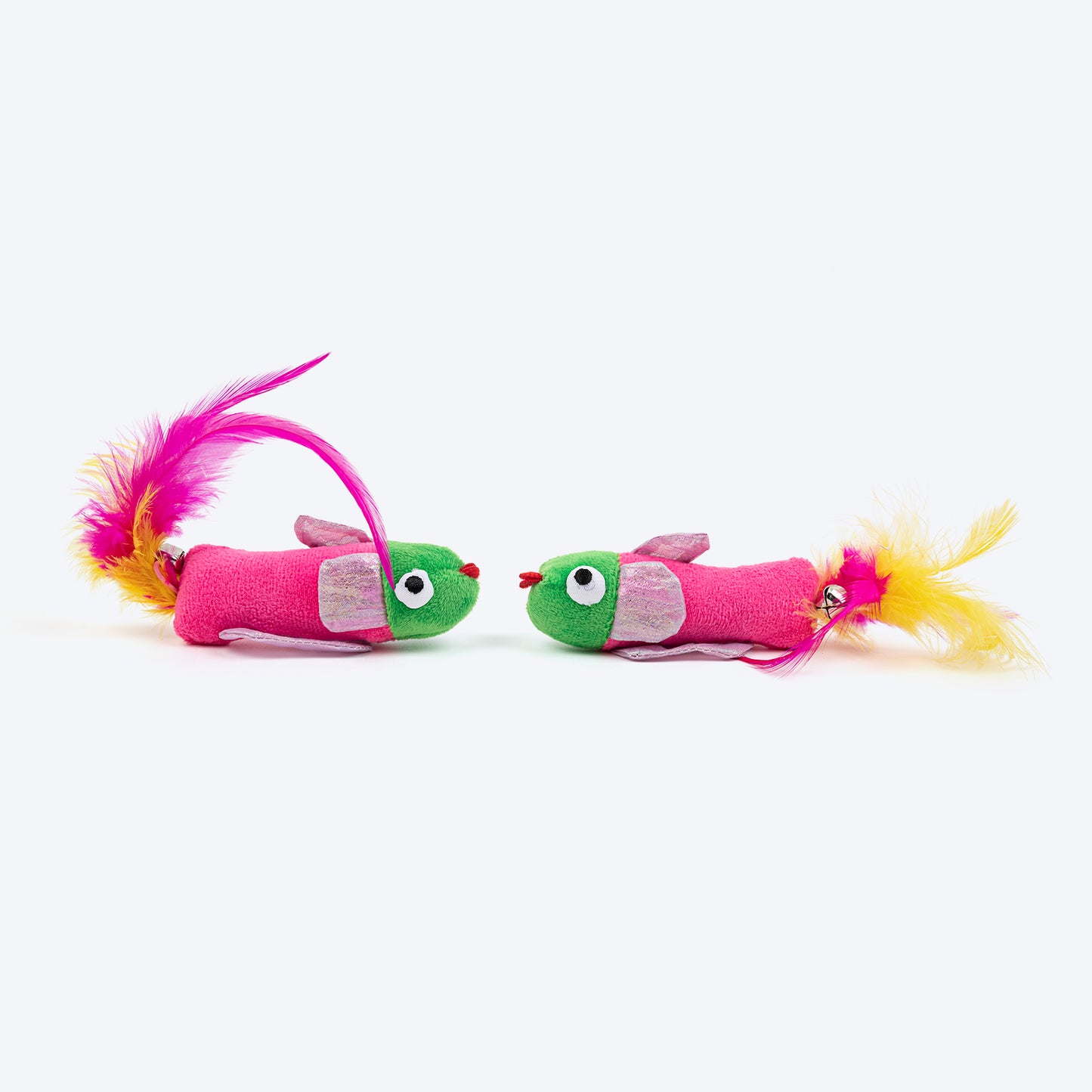 HUFT Fish Tales Plush Toy With Catnip For Cat - Multicolor - Set Of 2 - Heads Up For Tails