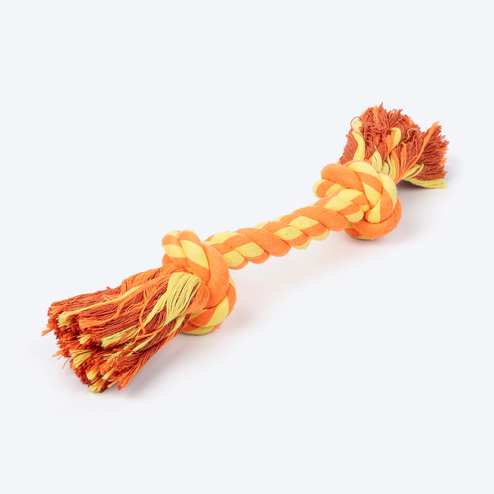 TLC Mighty Tug Rope Toy For Dog - Orange & Yellow - Heads Up For Tails