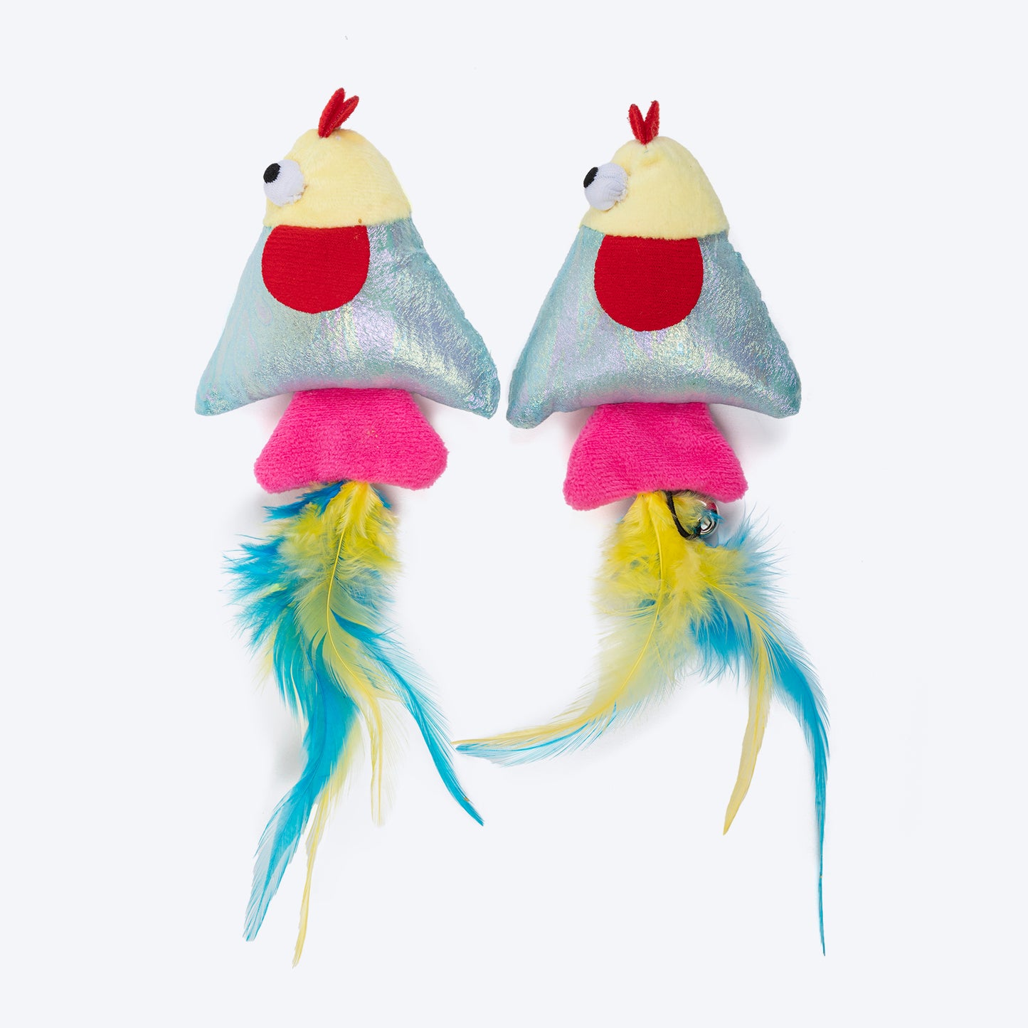 HUFT Chipper Chirpers Plush Toy With Catnip For Cat - Multicolor - Set Of 2 - Heads Up For Tails