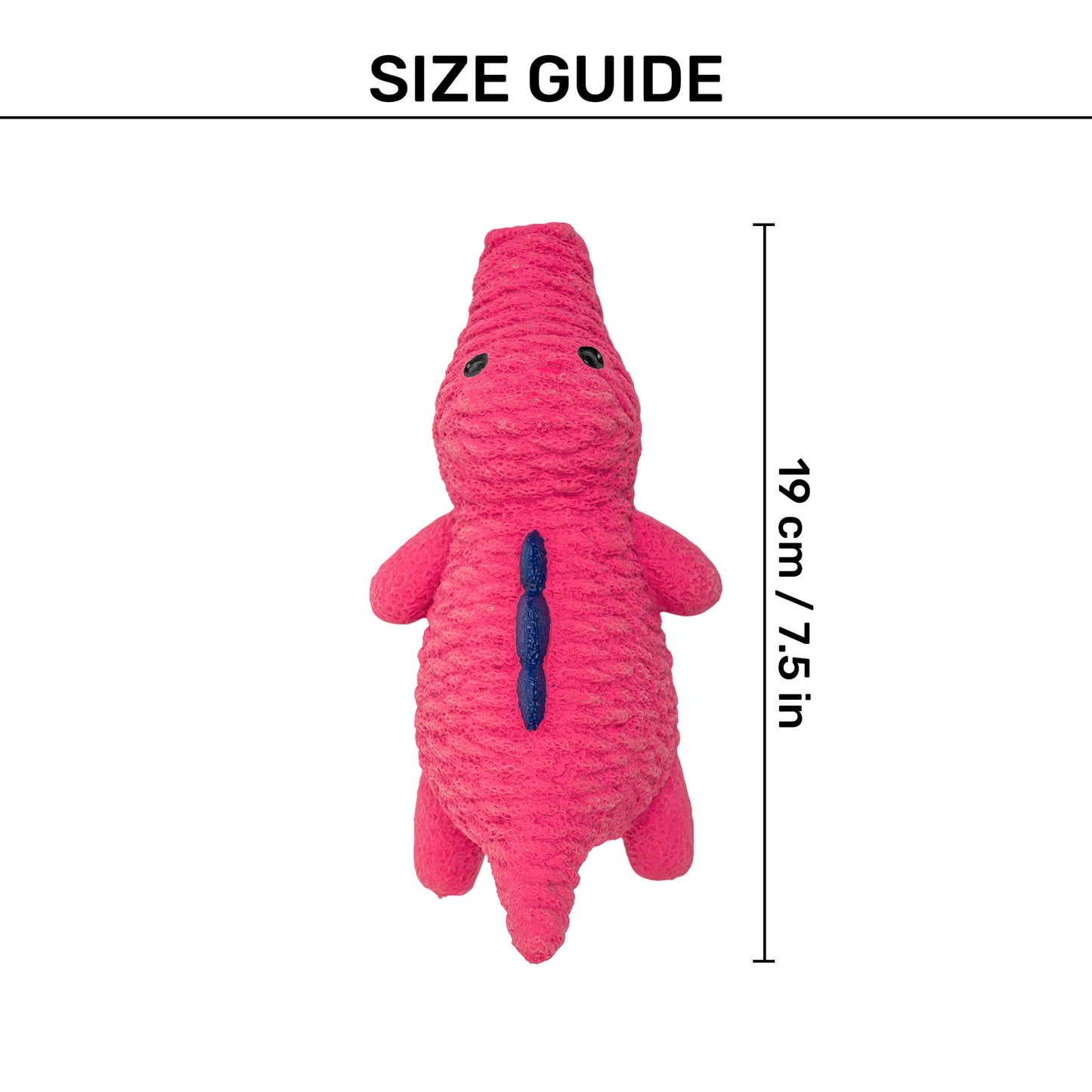 HUFT Coco The Crocodile Squeaky Chew Toy For Dog - Pink - Heads Up For Tails