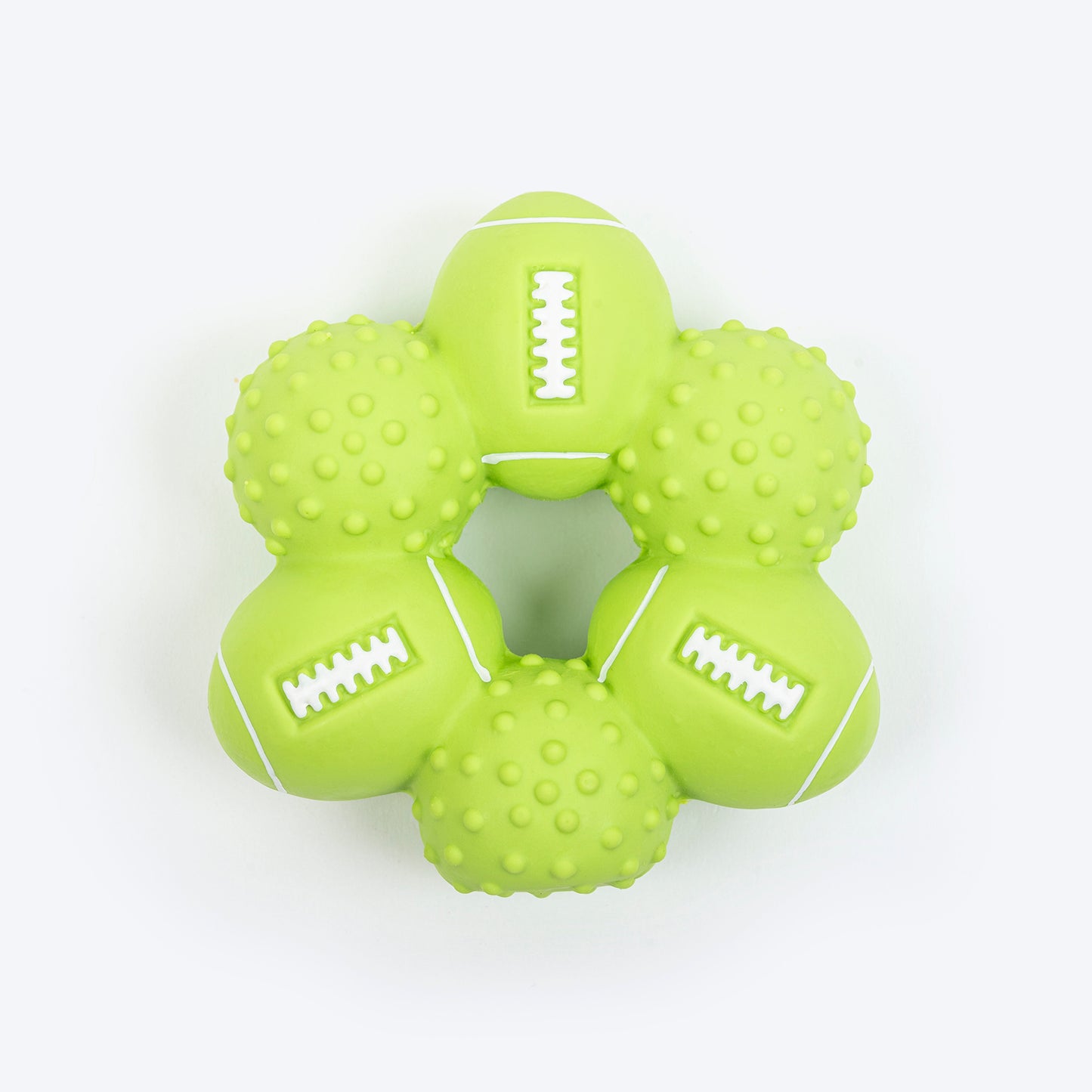 TLC Ring Of Balls Squeaky Chew Toy For Dog - Green - Heads Up For Tails