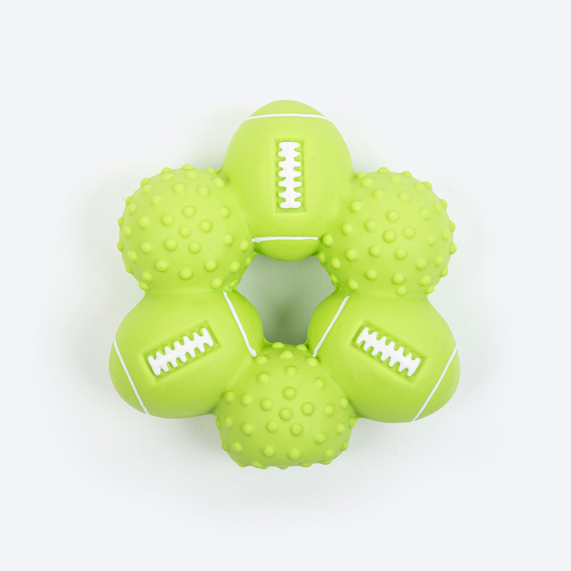 TLC Ring Of Balls Squeaky Chew Toy For Dog - Green - Heads Up For Tails