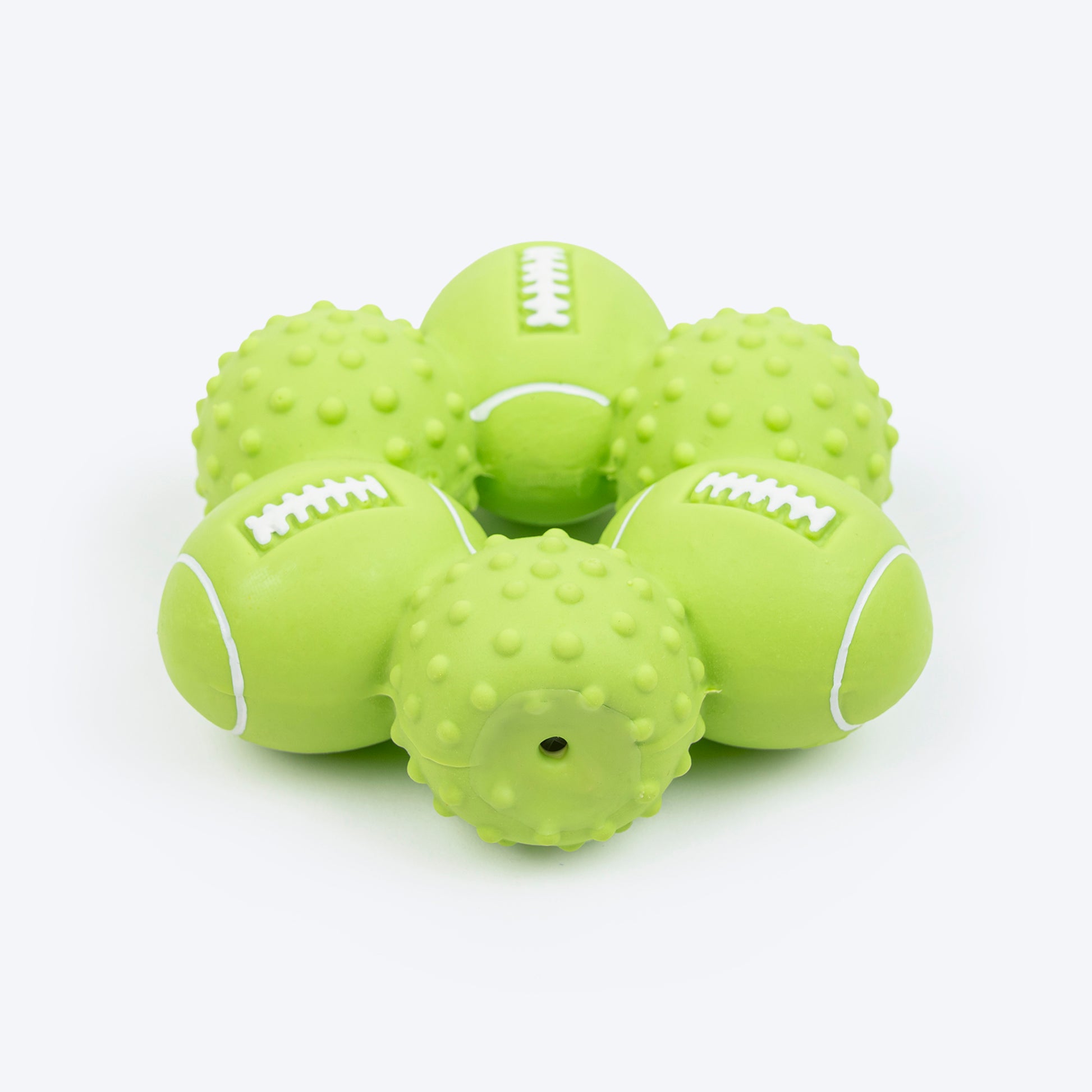 TLC Ring Of Balls Squeaky Chew Toy For Dog - Green - Heads Up For Tails
