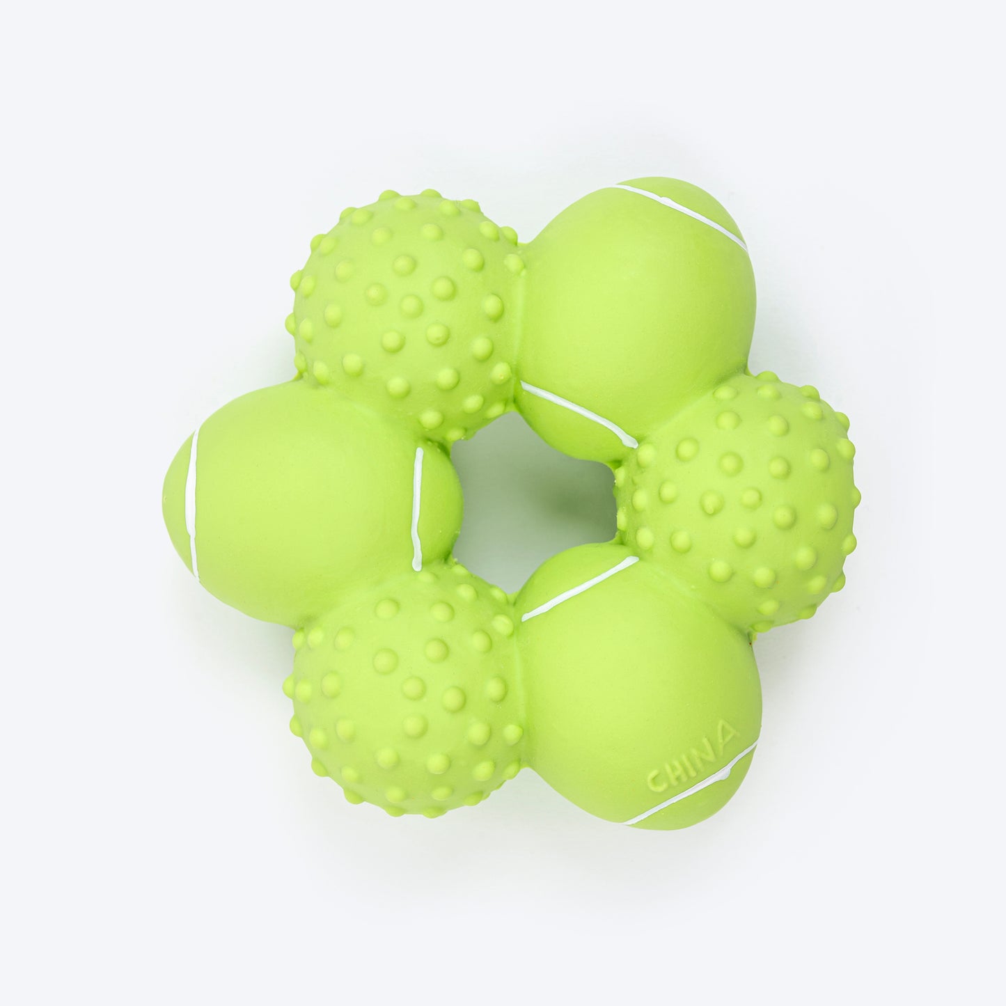 TLC Ring Of Balls Squeaky Chew Toy For Dog - Green - Heads Up For Tails