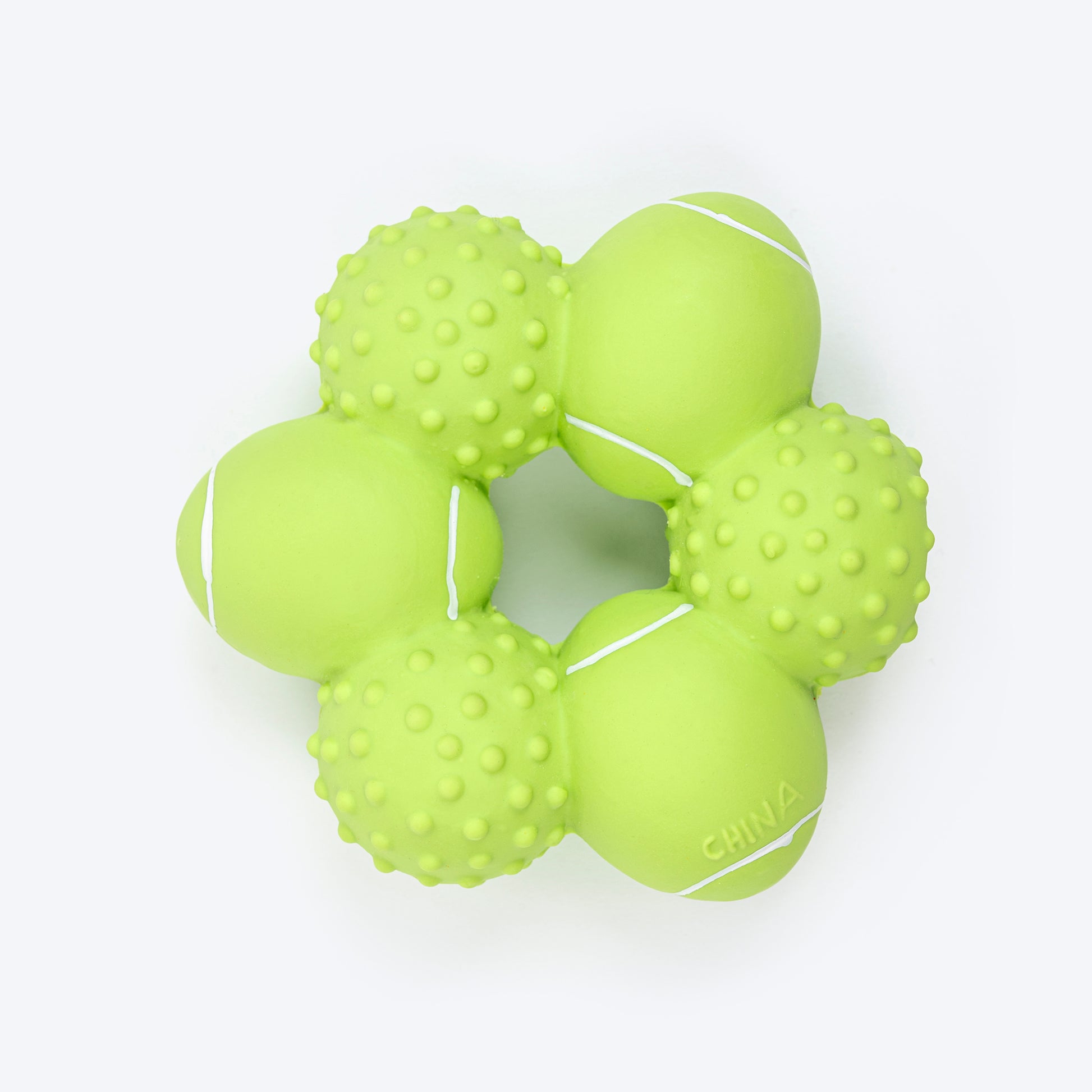 TLC Ring Of Balls Squeaky Chew Toy For Dog - Green - Heads Up For Tails