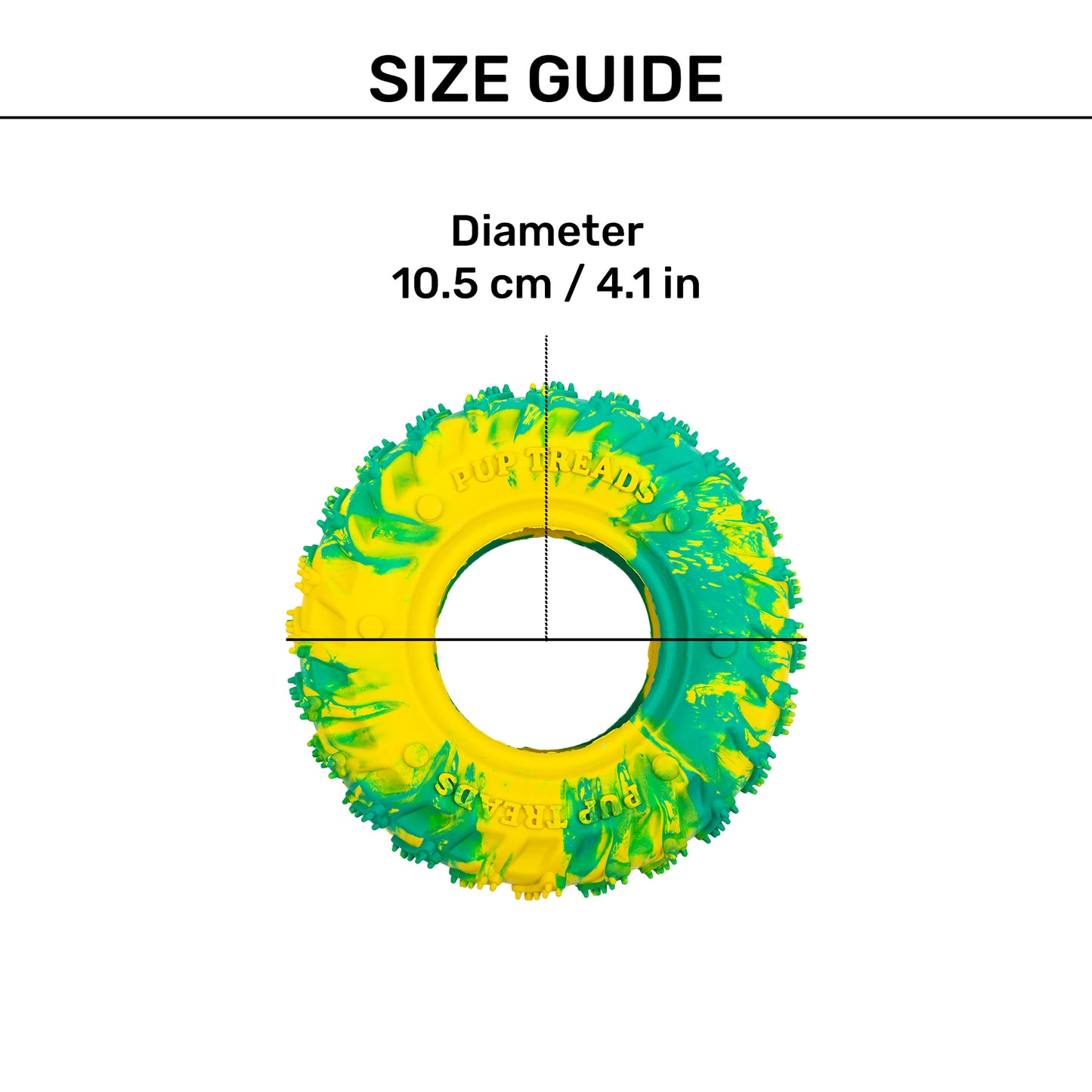HUFT Chewtastic Woofy Wheelie Chew Toy For Dog - Green & Yellow - Heads Up For Tails