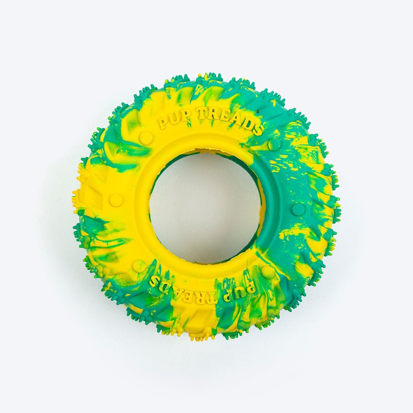 HUFT Chewtastic Woofy Wheelie Chew Toy For Dog - Green & Yellow - Heads Up For Tails