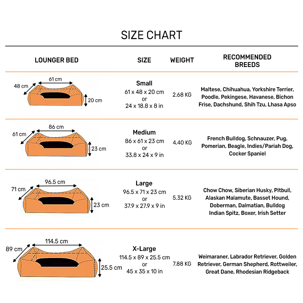 HUFT Petal Play Lounger Dog Bed - Orange - Heads Up For Tails