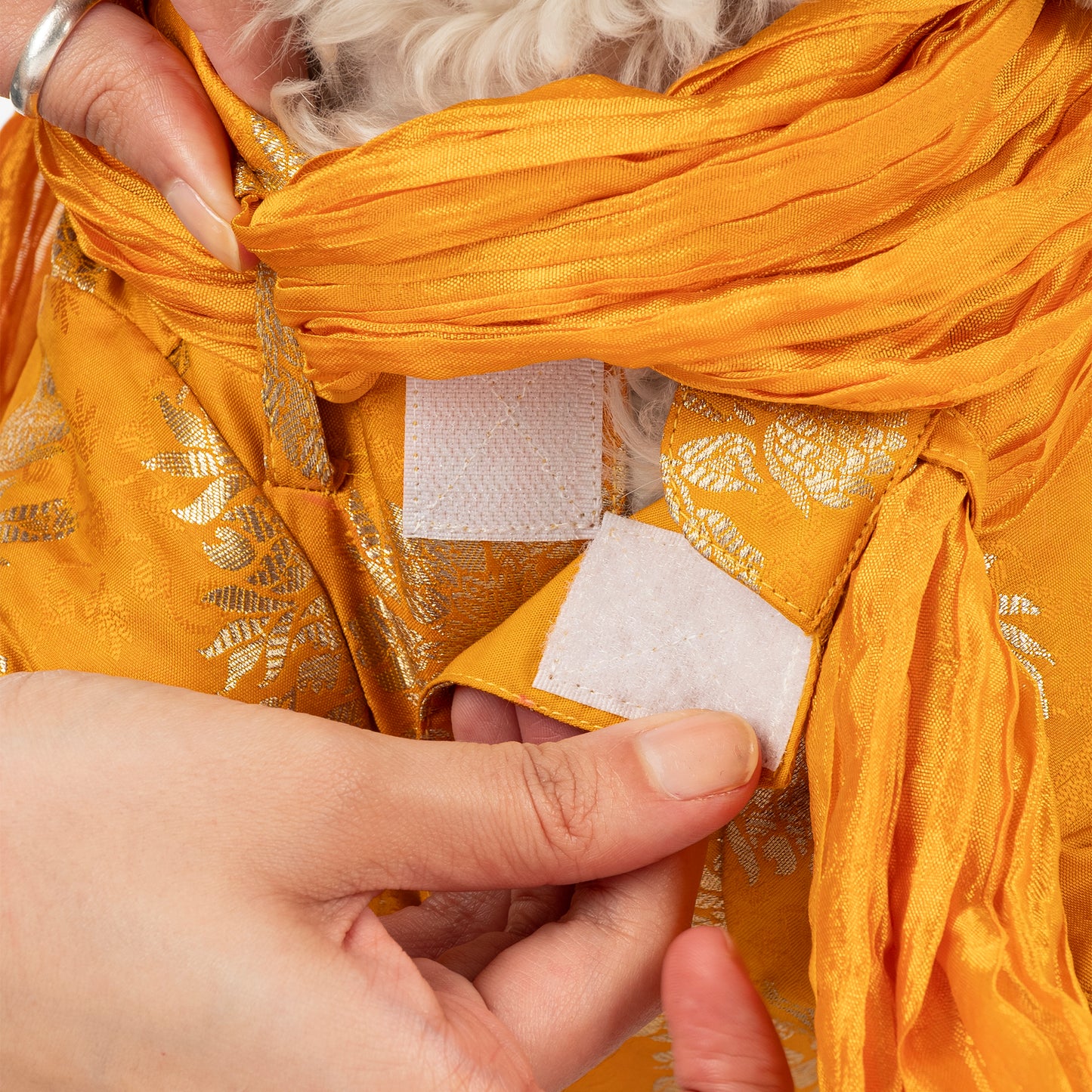 HUFT Customised Woofy Zari Glow Brocade Kurta With Dupatta For Dog - Yellow