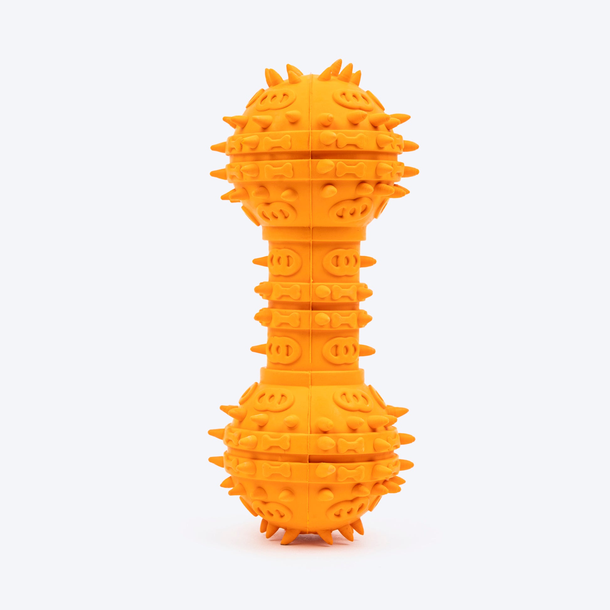 TLC Spiky Dumbbell Squeaky Chew Toy For Dog - Orange - Heads Up For Tails
