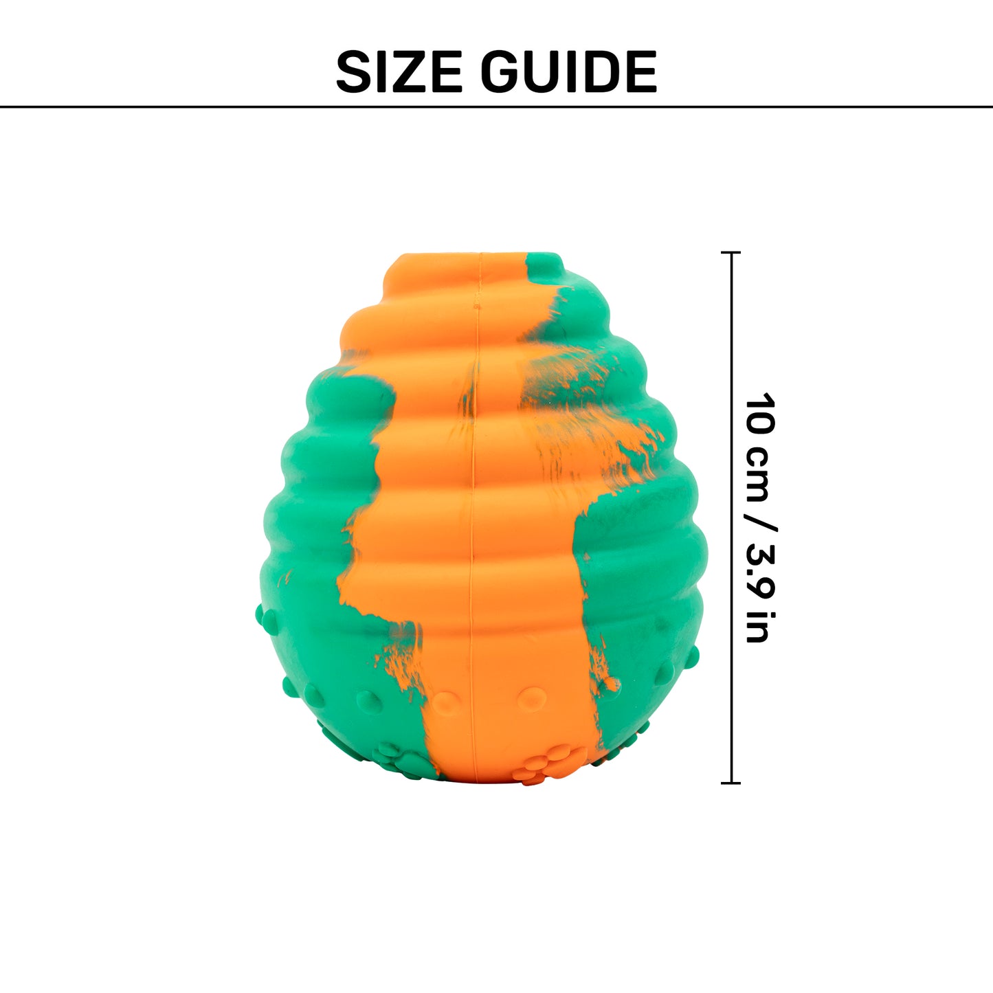 HUFT Colour Pop Ball Chew Toy For Dog - Green & Orange - Heads Up For Tails