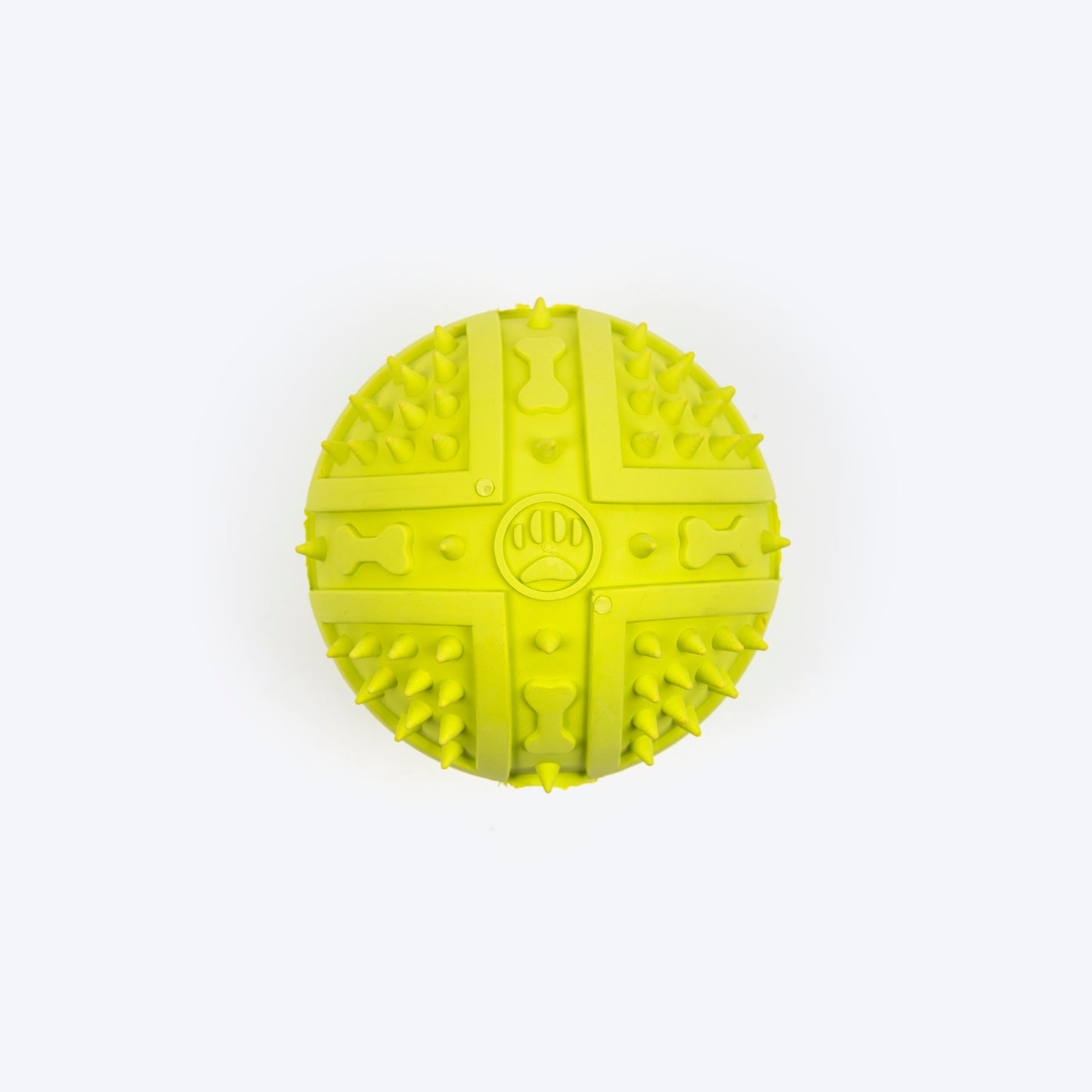 TLC Dotted Textured Ball Squeaky Chew Toy For Dog - Green - Heads Up For Tails
