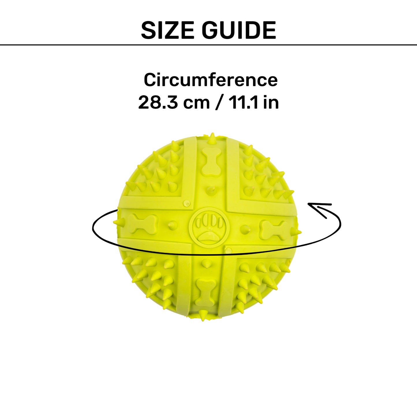 TLC Dotted Textured Ball Squeaky Chew Toy For Dog - Green - Heads Up For Tails