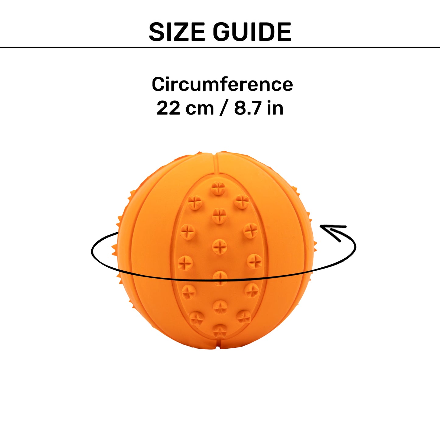 TLC Textured Ball Squeaky Chew Toy For Dog - Orange - Heads Up For Tails