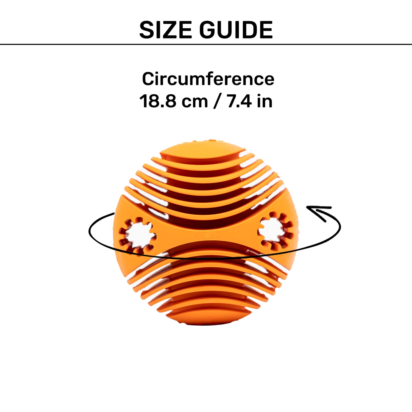 TLC Spiral Textured Ball Chew Toy For Dog - Orange - Heads Up For Tails