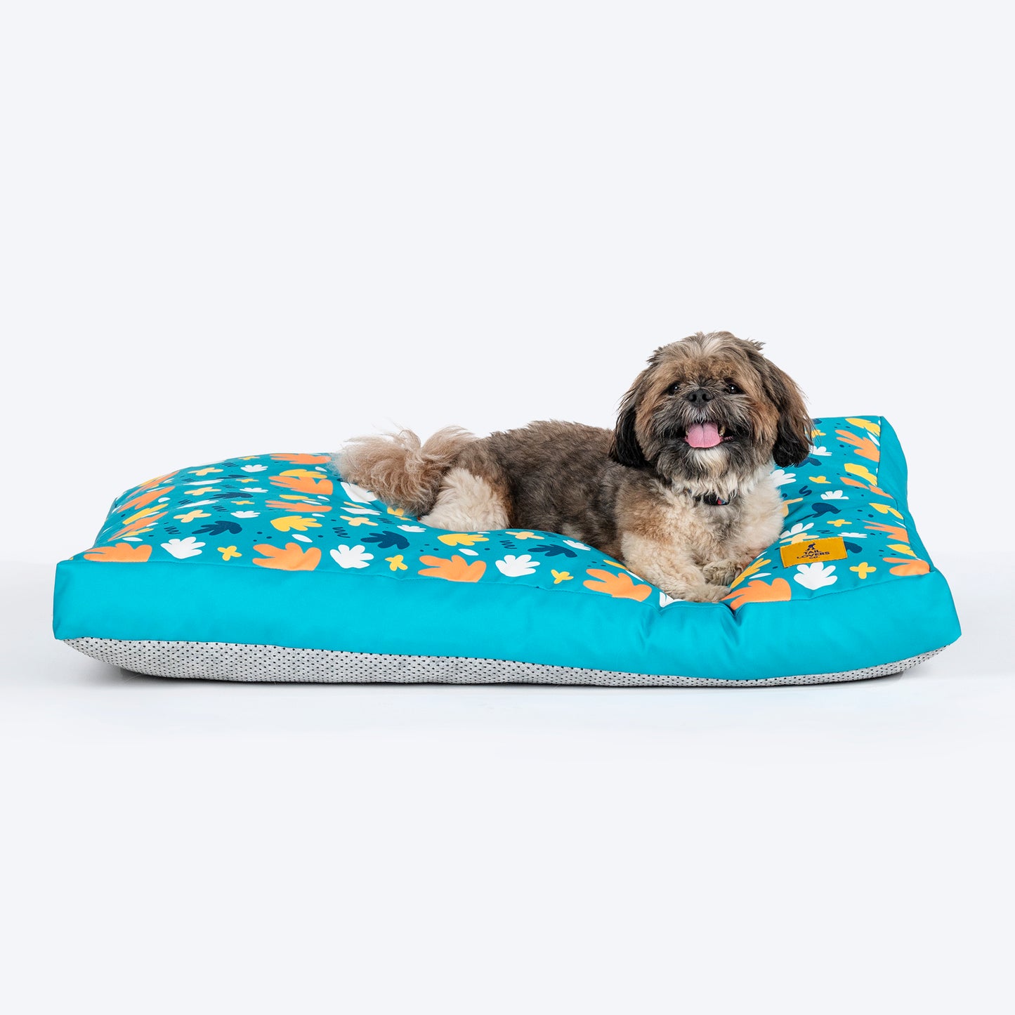 TLC Leaf Labyrinth Flat Haven Bed For Dog - Blue - Heads Up For Tails