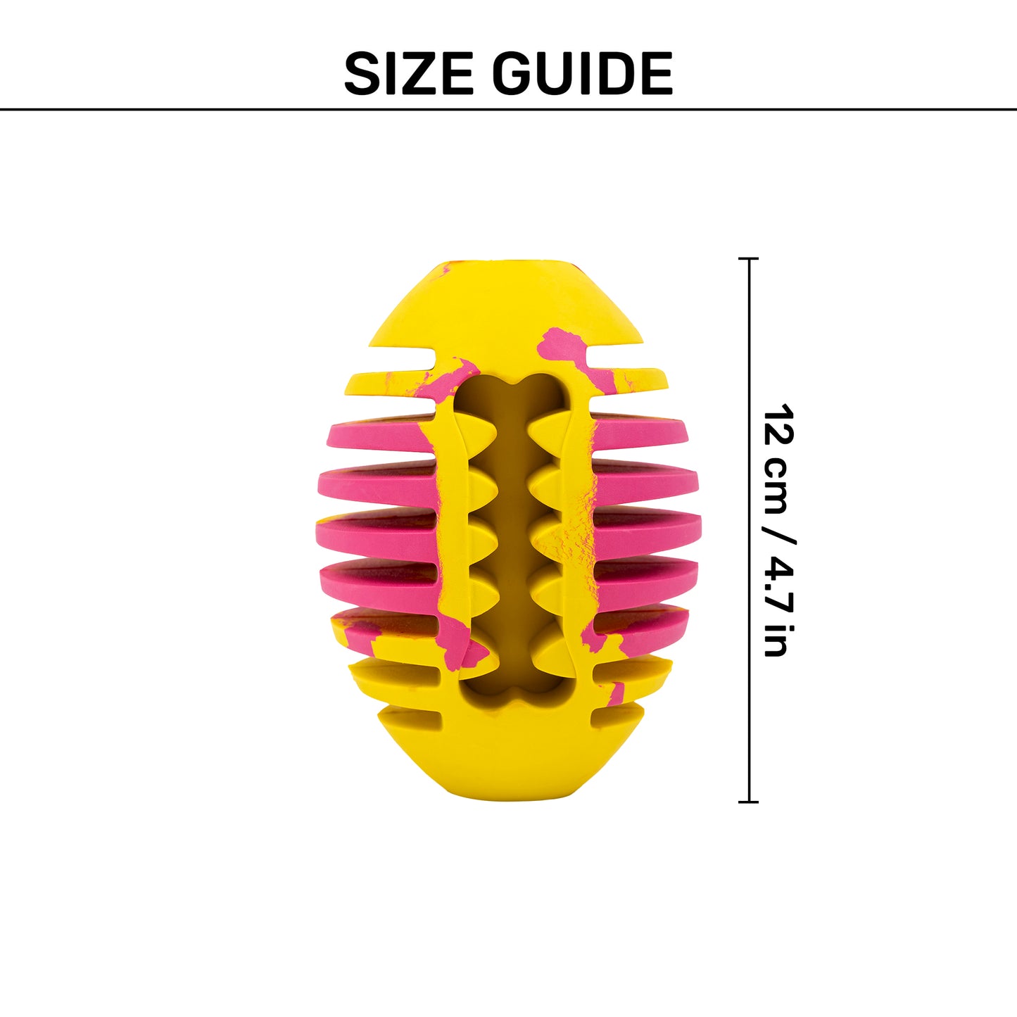 HUFT Ruff Rugby Ball Chew Toy For Dog - Pink & Yellow - Heads Up For Tails