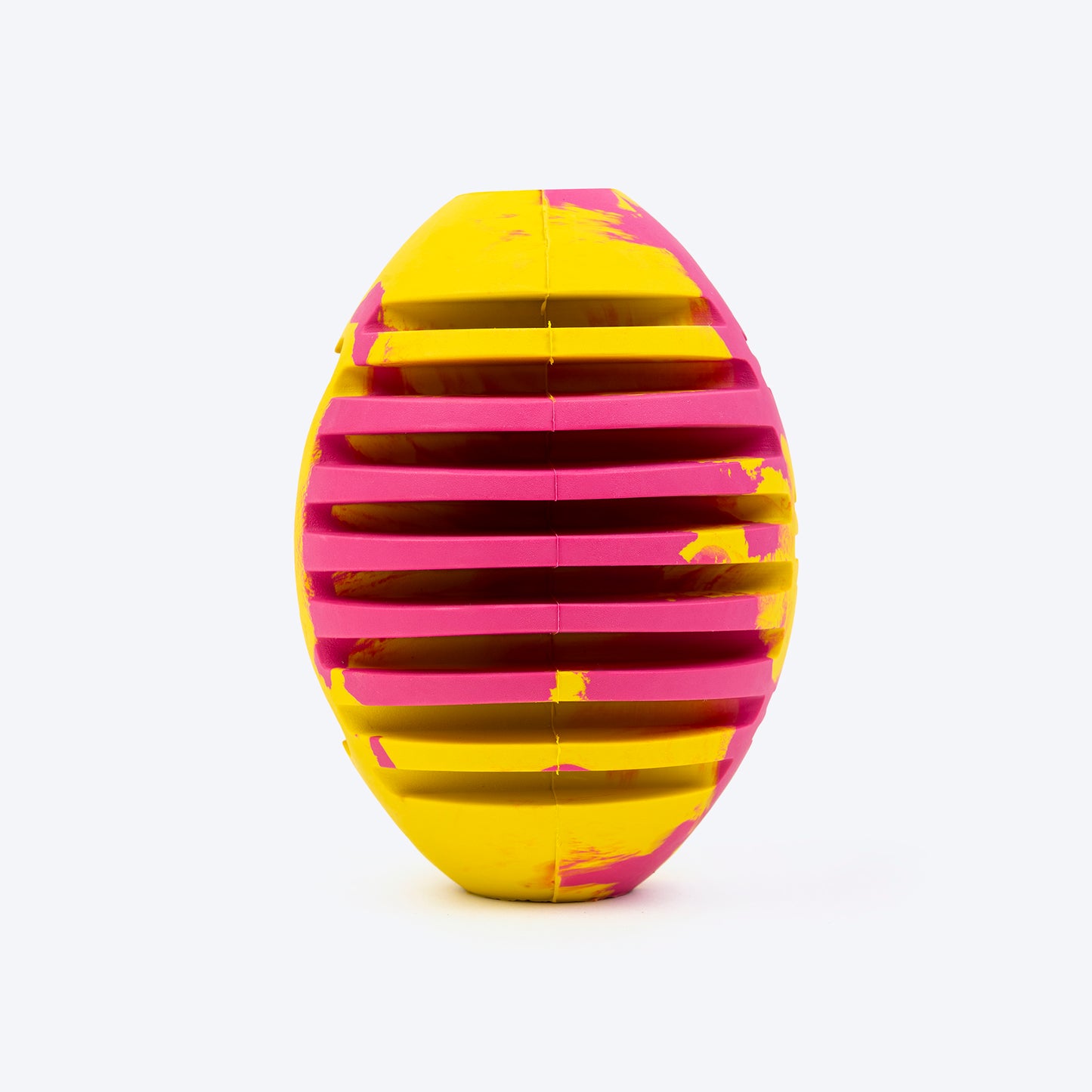 HUFT Ruff Rugby Ball Chew Toy For Dog - Pink & Yellow - Heads Up For Tails