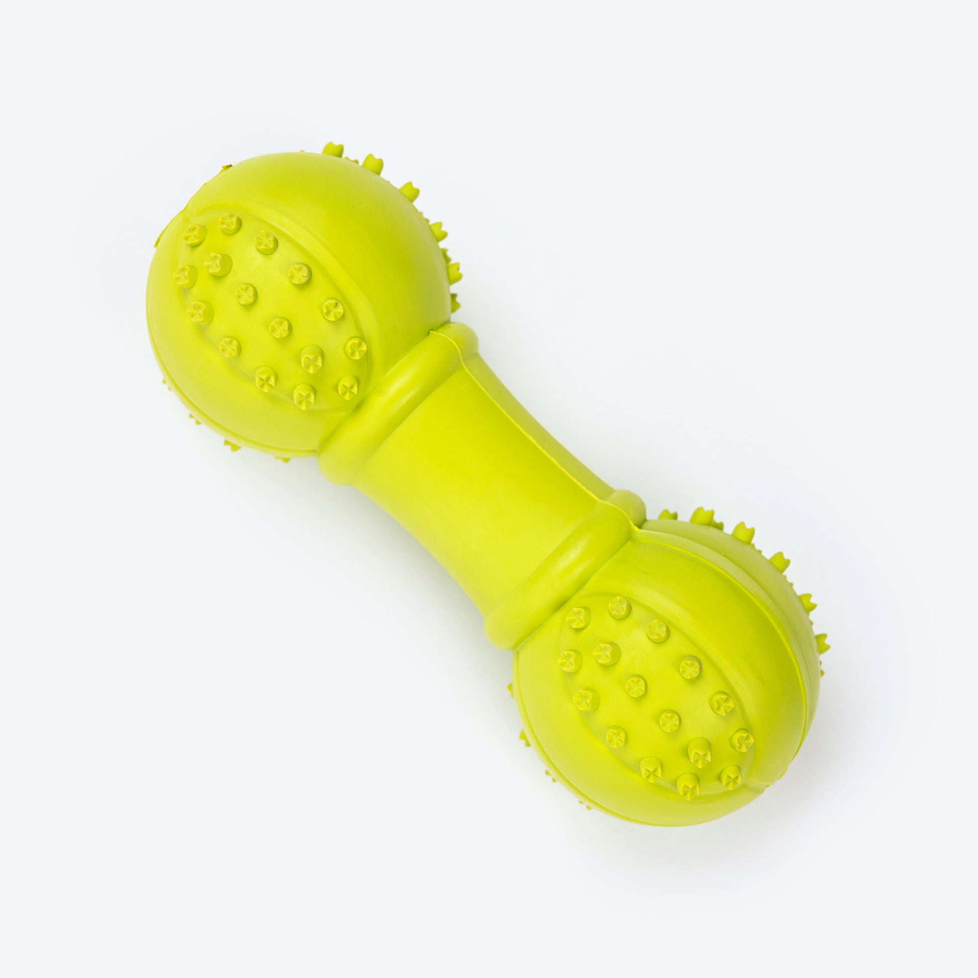 TLC Oval Textured Dumbbell Squeaky Chew Toy For Dog - Green - Heads Up For Tails