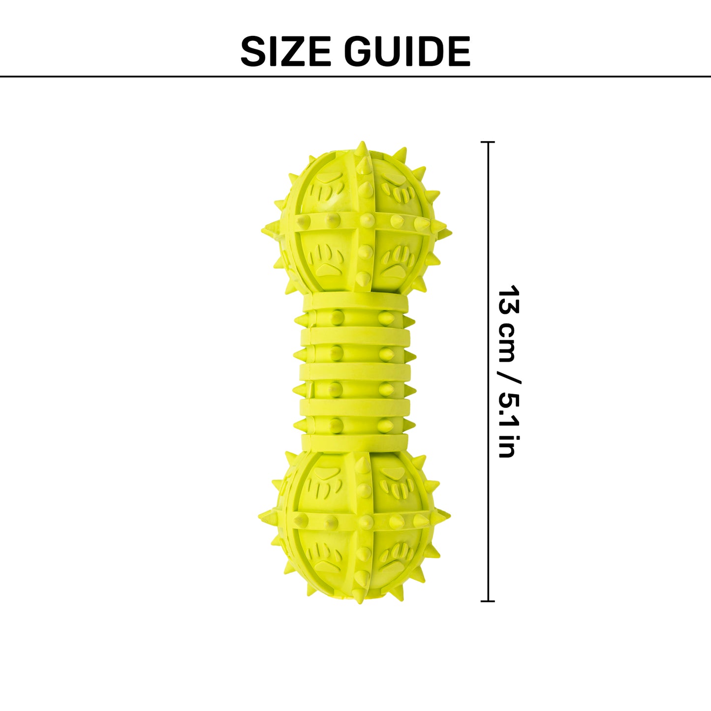 TLC Spiky Dumbbell Squeaky Chew Toy For Dog - Green - Heads Up For Tails