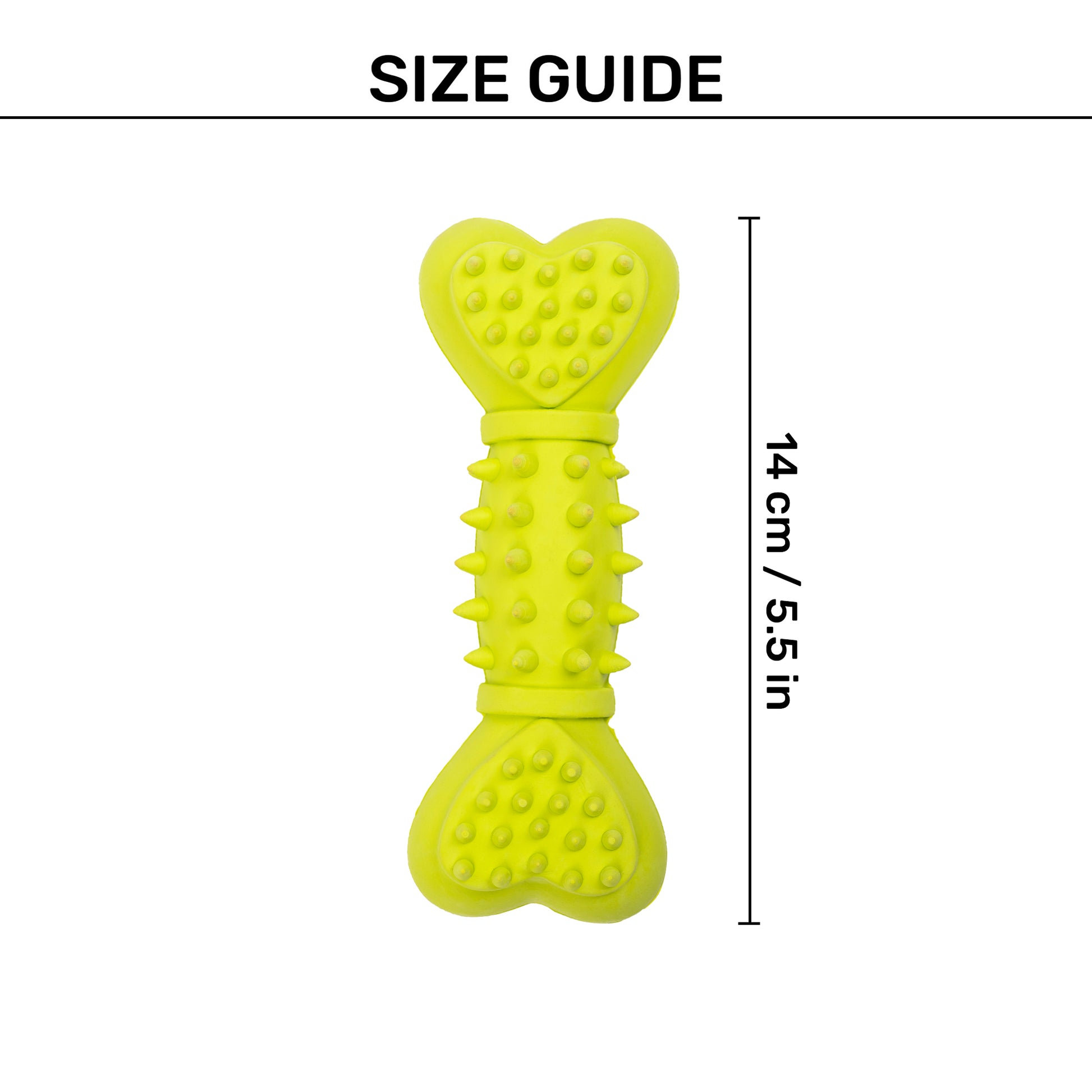 TLC Spiky Heart Bone Squeaky Chew Toy For Dog - Green - Heads Up For Tails