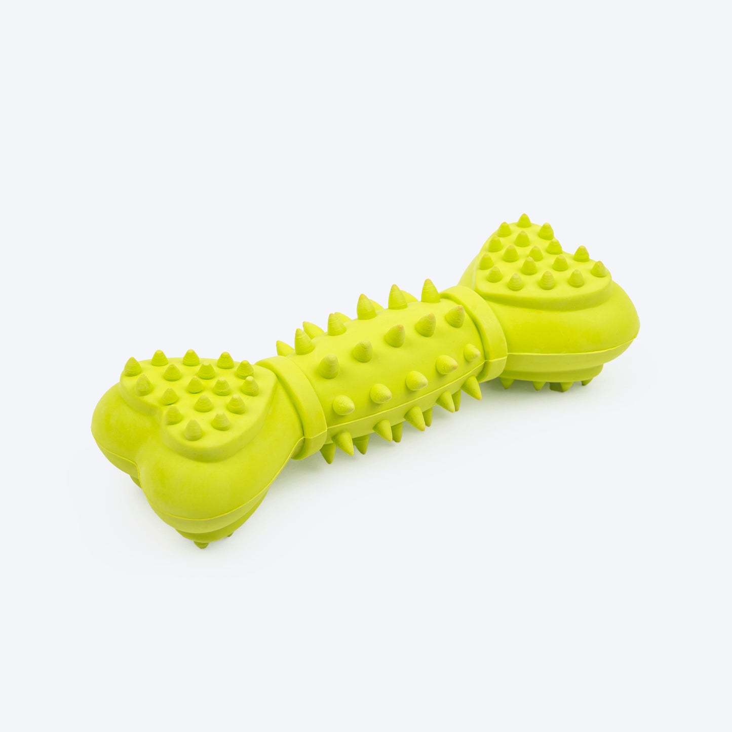TLC Spiky Heart Bone Squeaky Chew Toy For Dog - Green - Heads Up For Tails