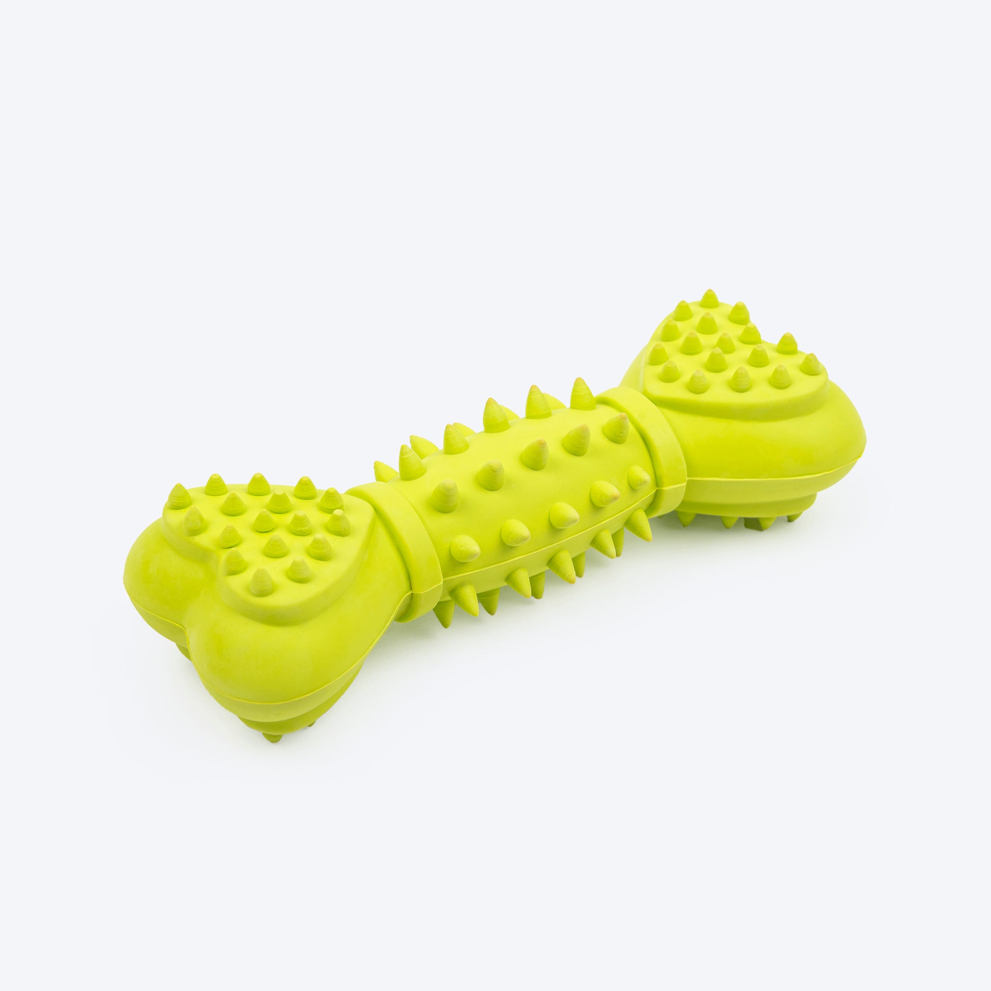 TLC Spiky Heart Bone Squeaky Chew Toy For Dog - Green - Heads Up For Tails
