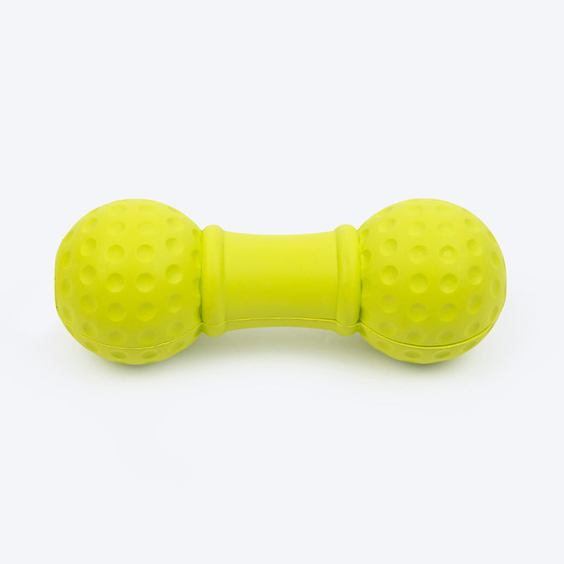 TLC Ball Dumbbell Squeaky Chew Toy For Dog - Green - Heads Up For Tails