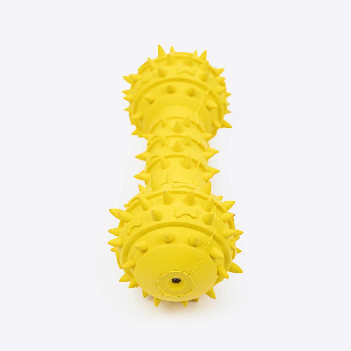 TLC Spiky Dumbbell Squeaky Chew Toy For Dog - Yellow - Heads Up For Tails