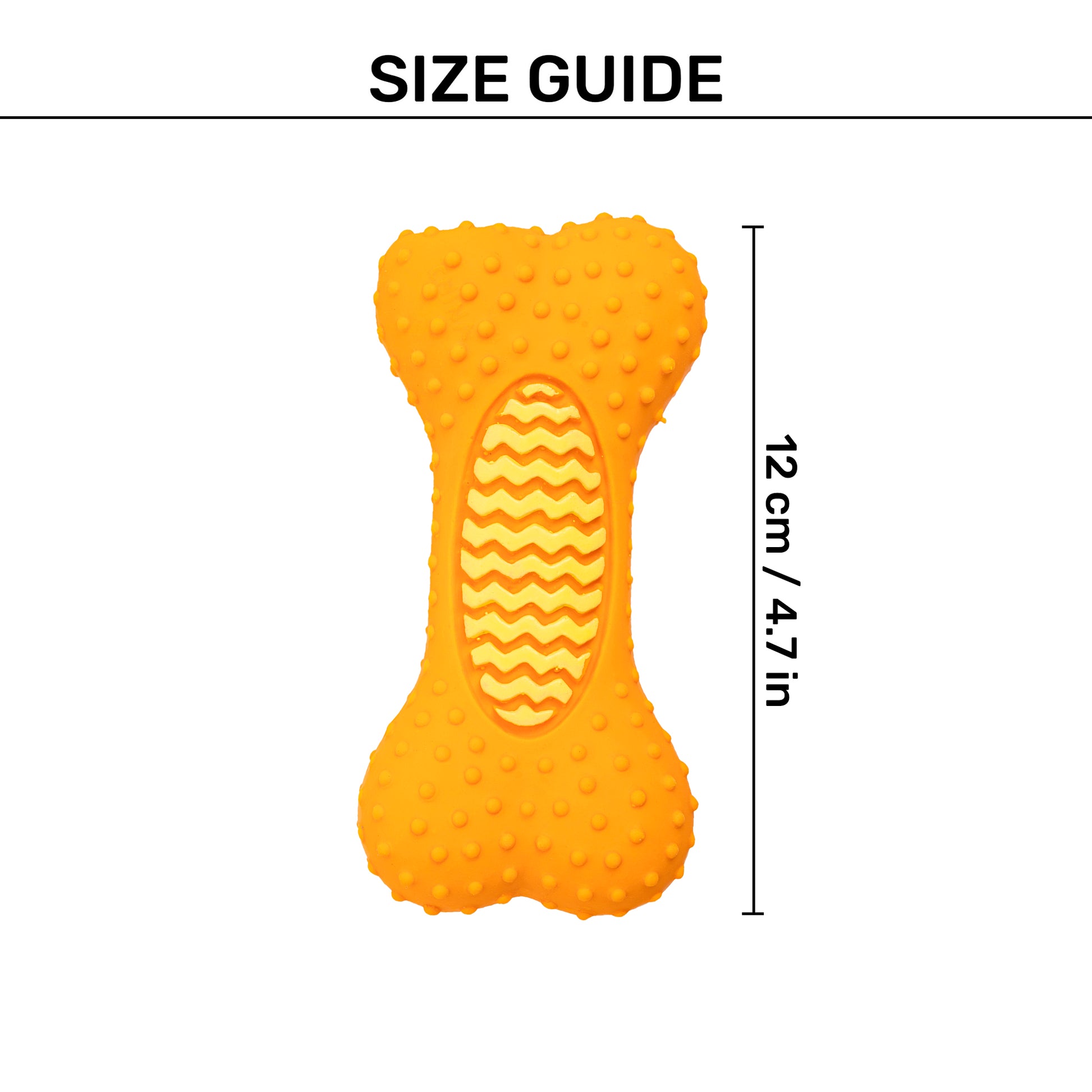 TLC Dotted Textured Dumbbell Squeaky Chew Toy For Dog - Orange - Heads Up For Tails