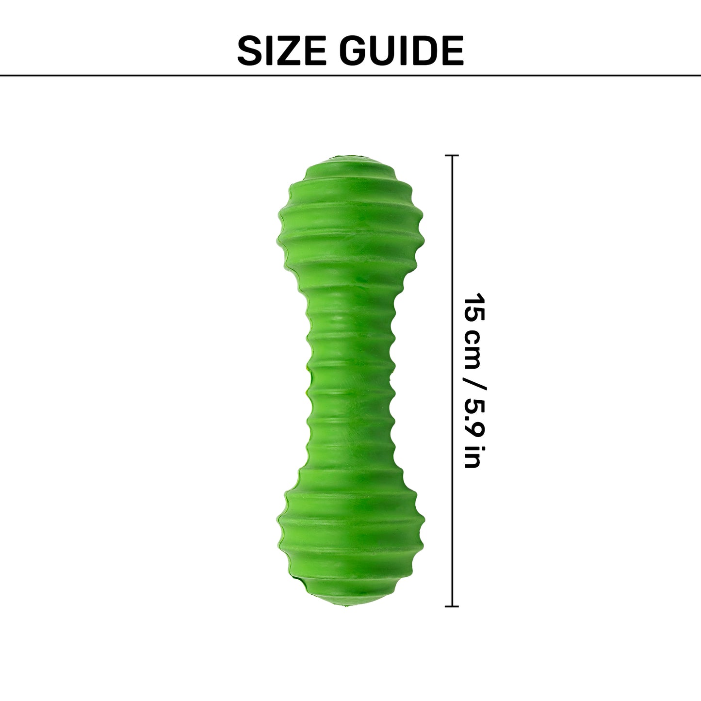 TLC Stripe Textured Dumbbell Squeaky Chew Toy For Dog - Green - Heads Up For Tails