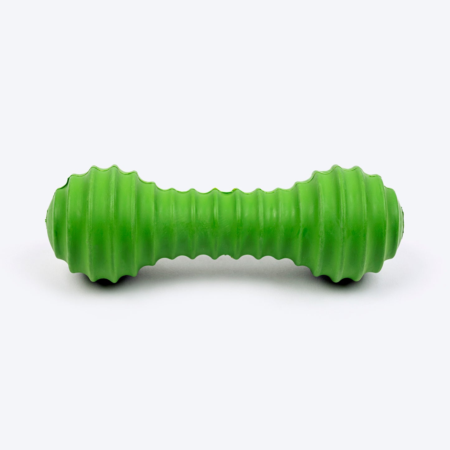 TLC Stripe Textured Dumbbell Squeaky Chew Toy For Dog - Green - Heads Up For Tails