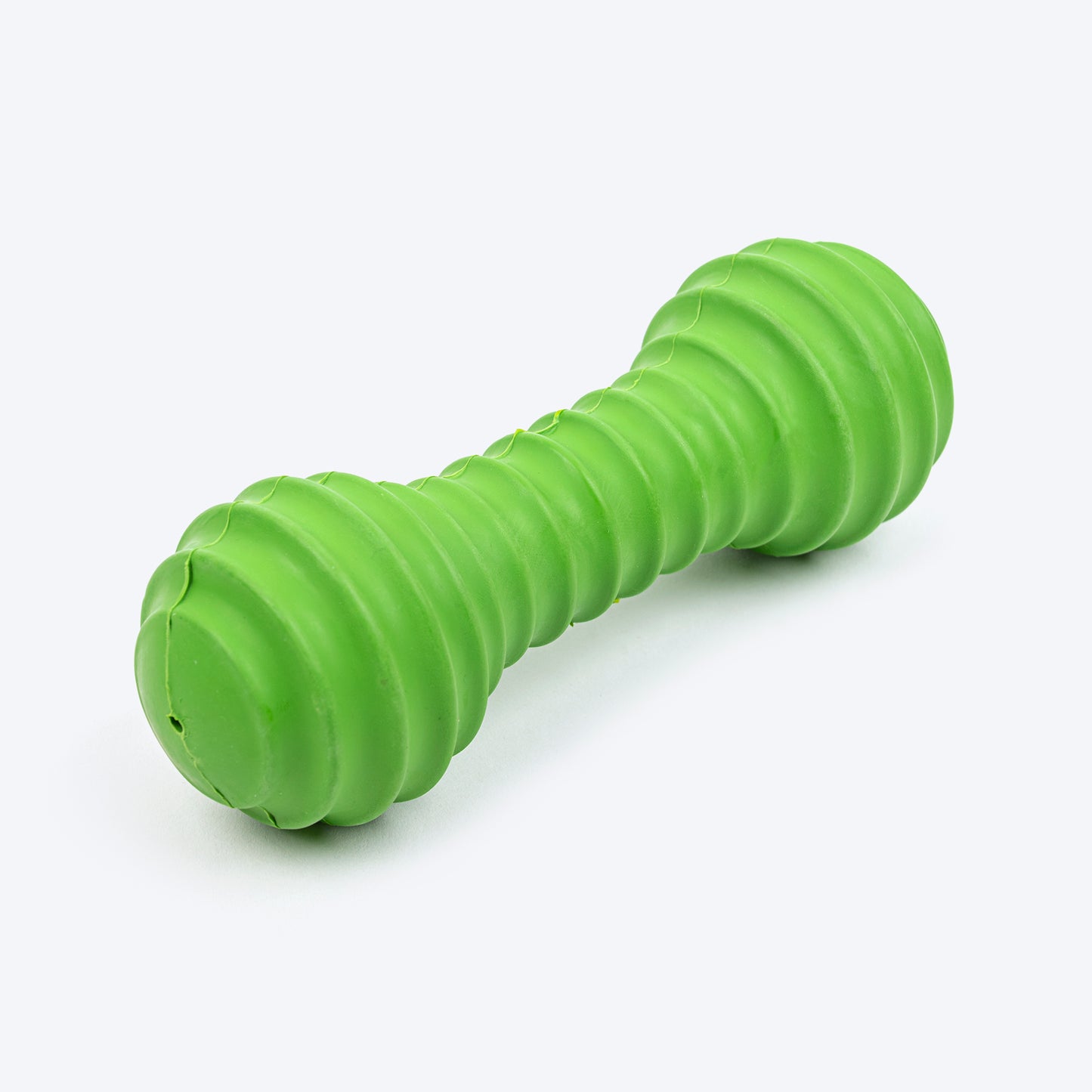 TLC Stripe Textured Dumbbell Squeaky Chew Toy For Dog - Green - Heads Up For Tails