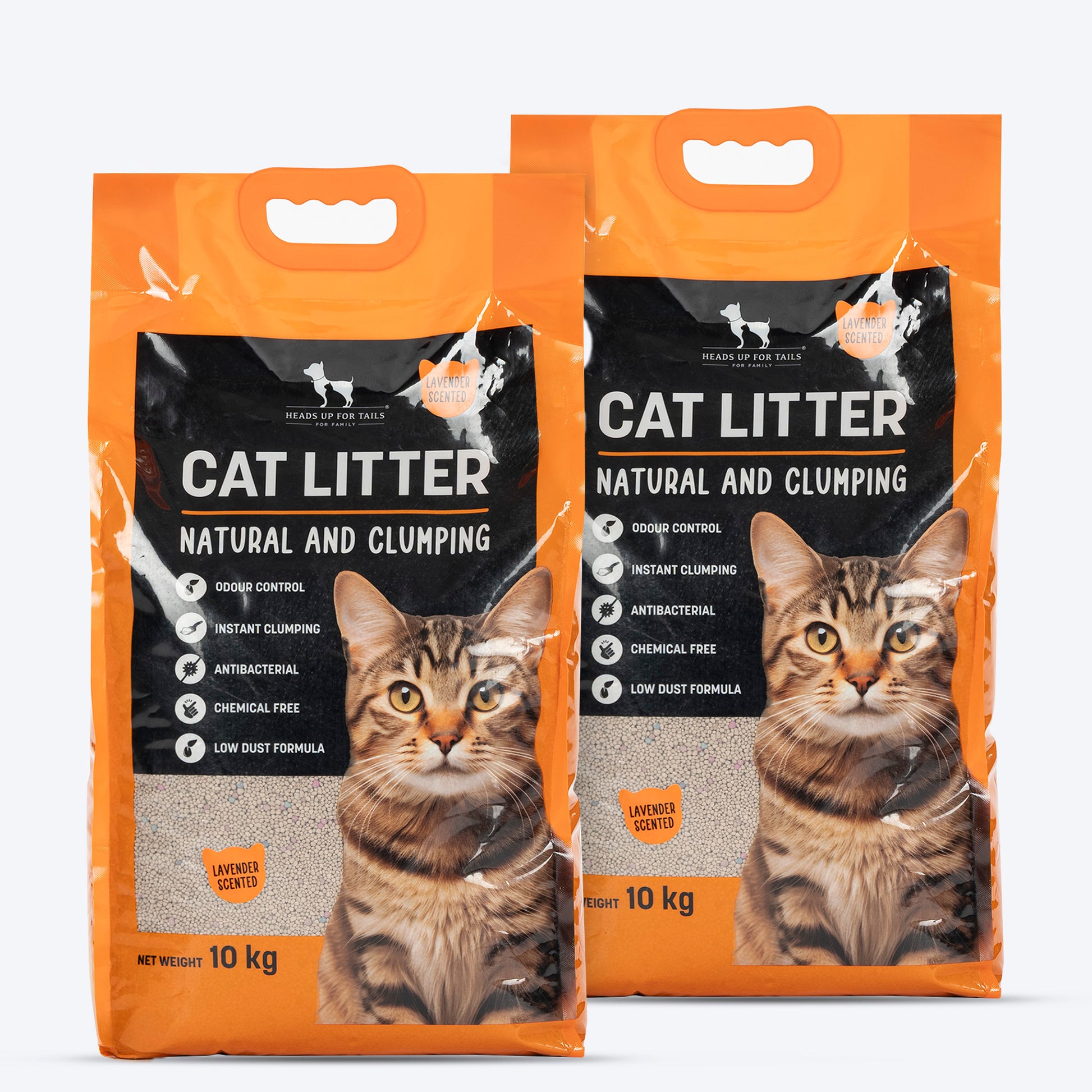 HUFT Cat Litter (Natural & Clumping) - Lavender Scented - 10 kg - Heads Up For Tails