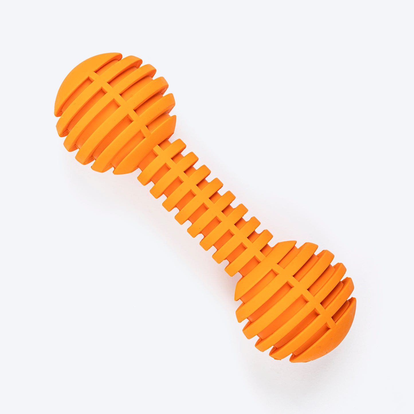TLC Stripe Textured Dumbbell Chew Toy For Dog - Orange - Heads Up For Tails