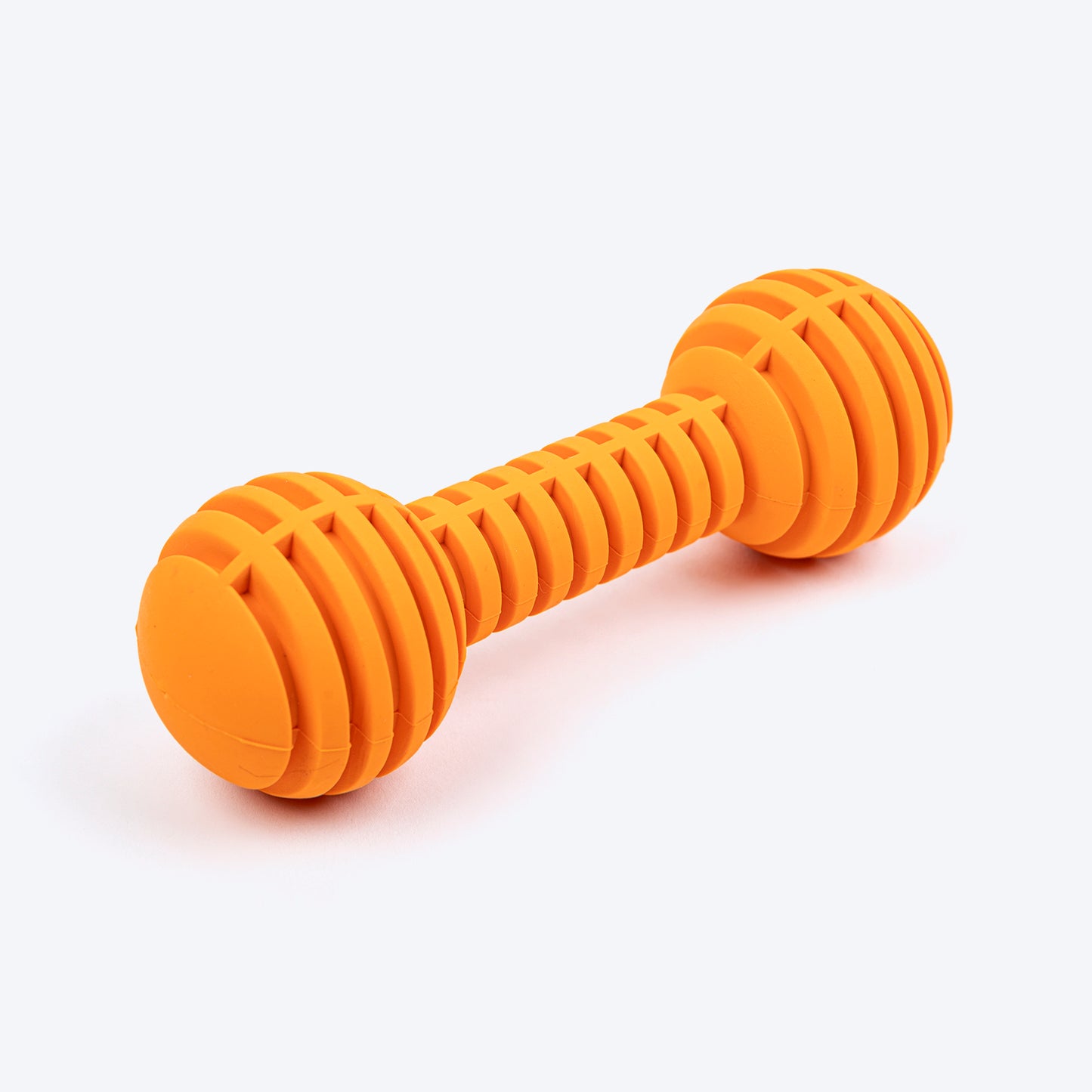 TLC Stripe Textured Dumbbell Chew Toy For Dog - Orange - Heads Up For Tails
