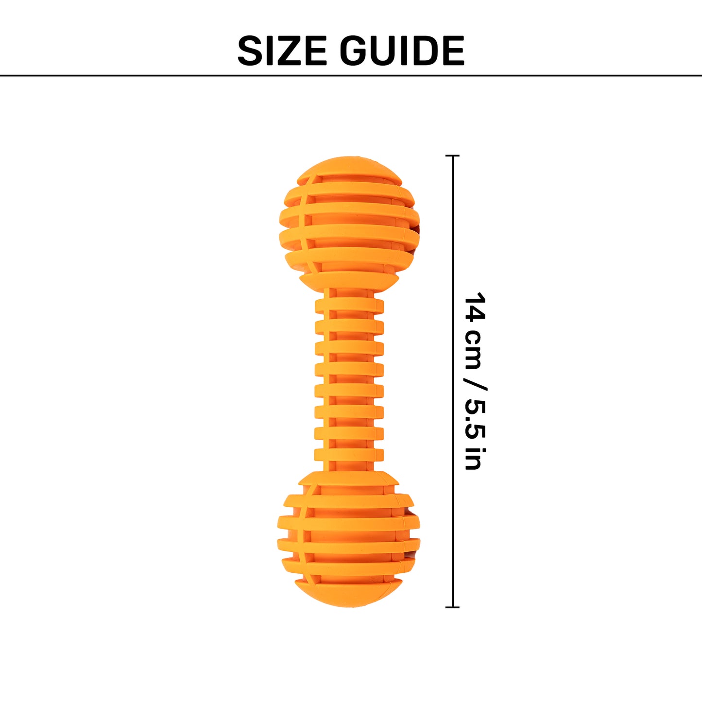 TLC Stripe Textured Dumbbell Chew Toy For Dog - Orange - Heads Up For Tails