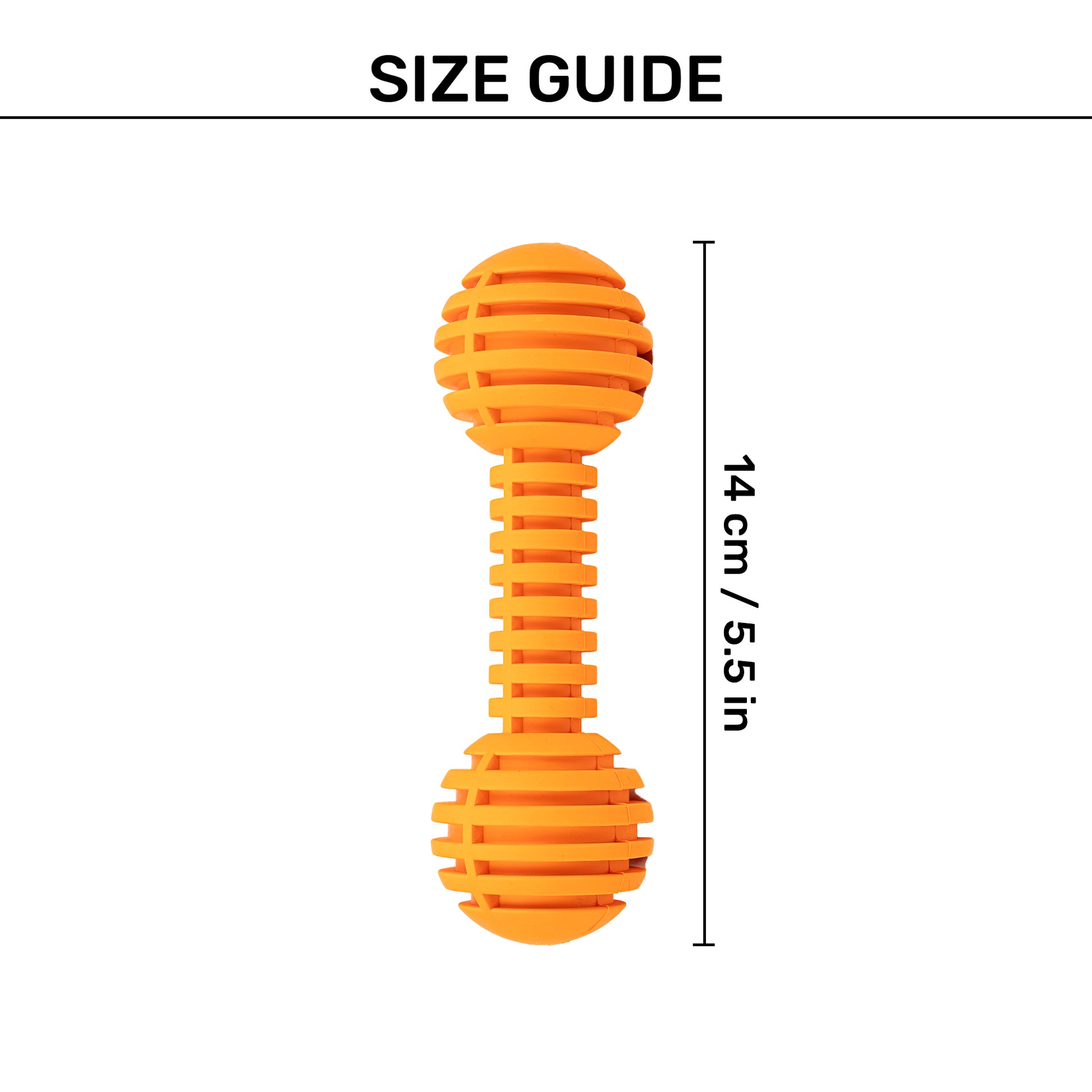 TLC Stripe Textured Dumbbell Chew Toy For Dog - Orange - Heads Up For Tails