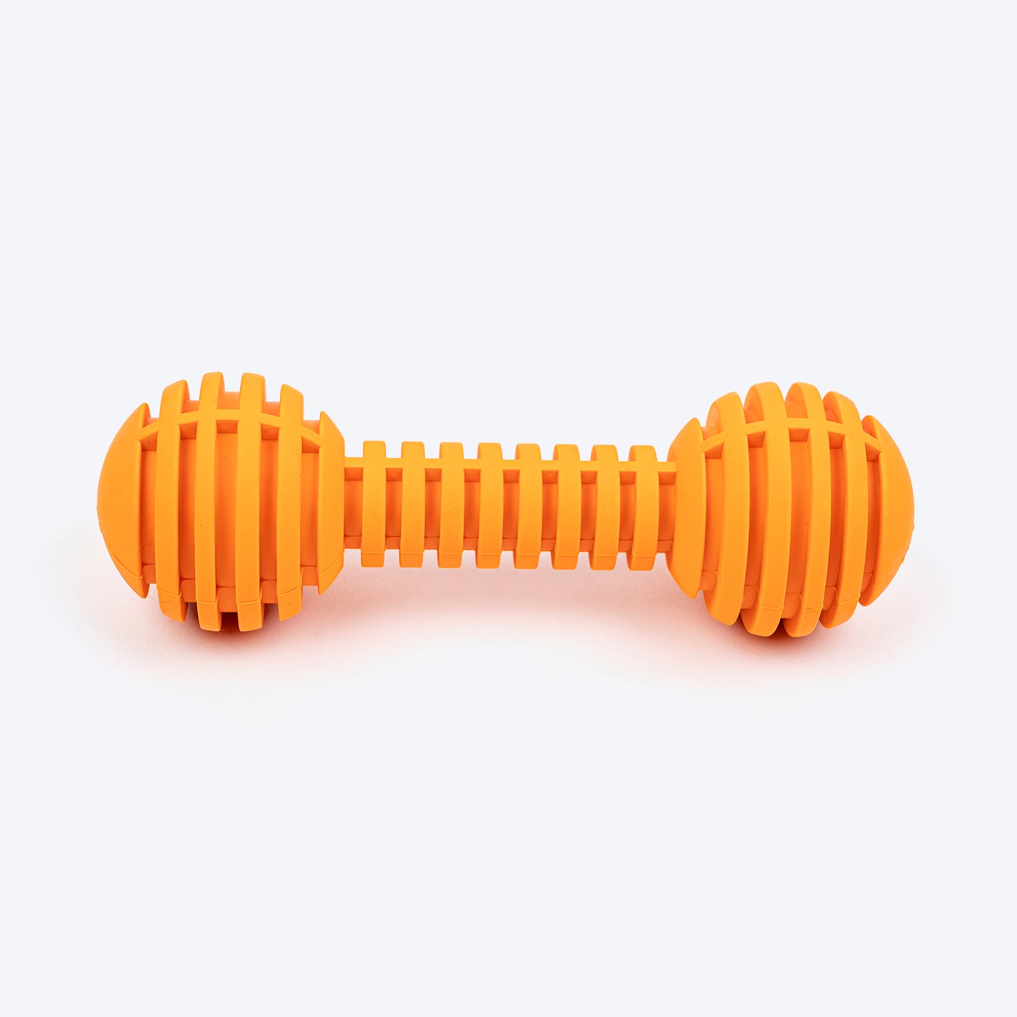TLC Stripe Textured Dumbbell Chew Toy For Dog - Orange - Heads Up For Tails