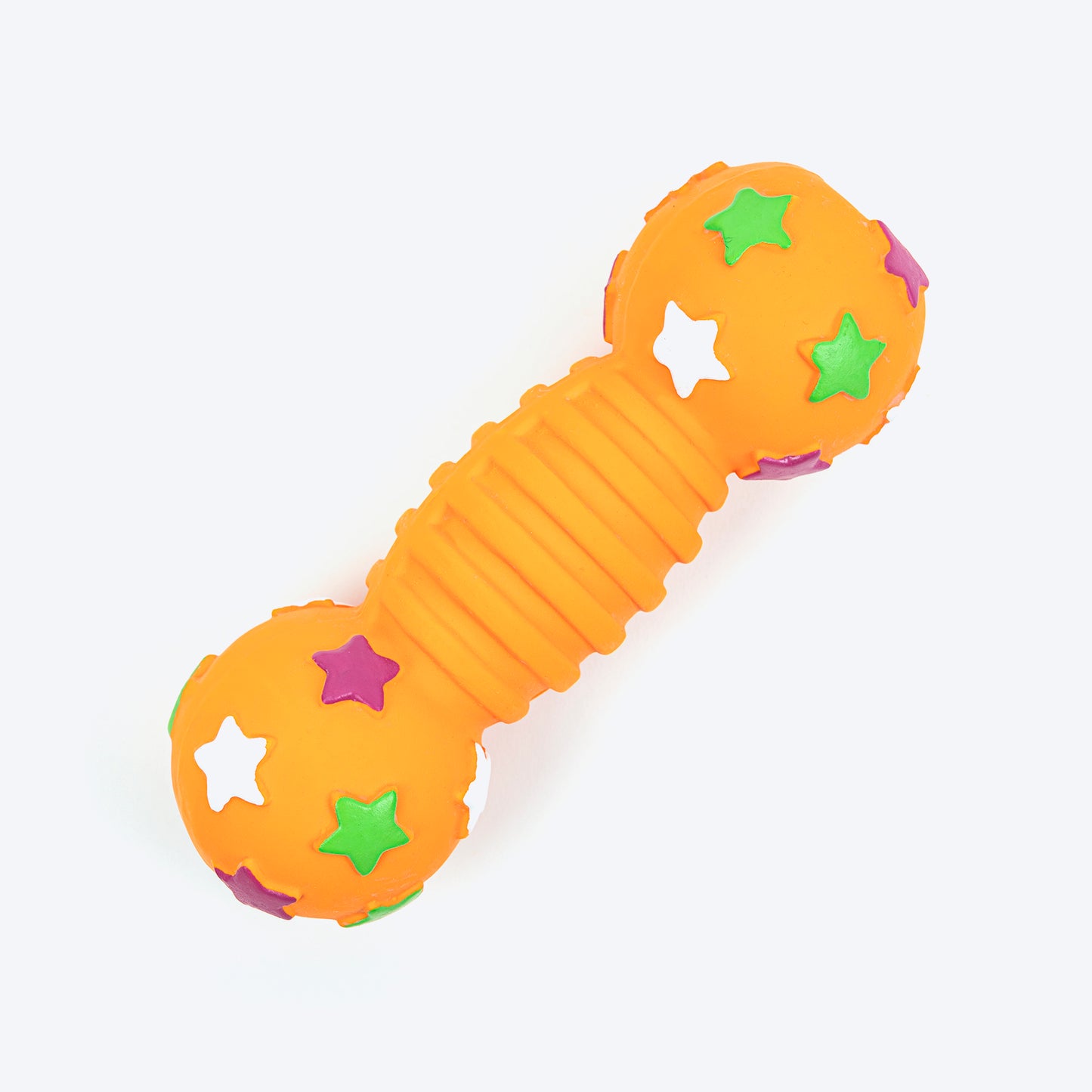 TLC Stary Dumbbell Squeaky Chew Toy For Dog - Orange - Heads Up For Tails