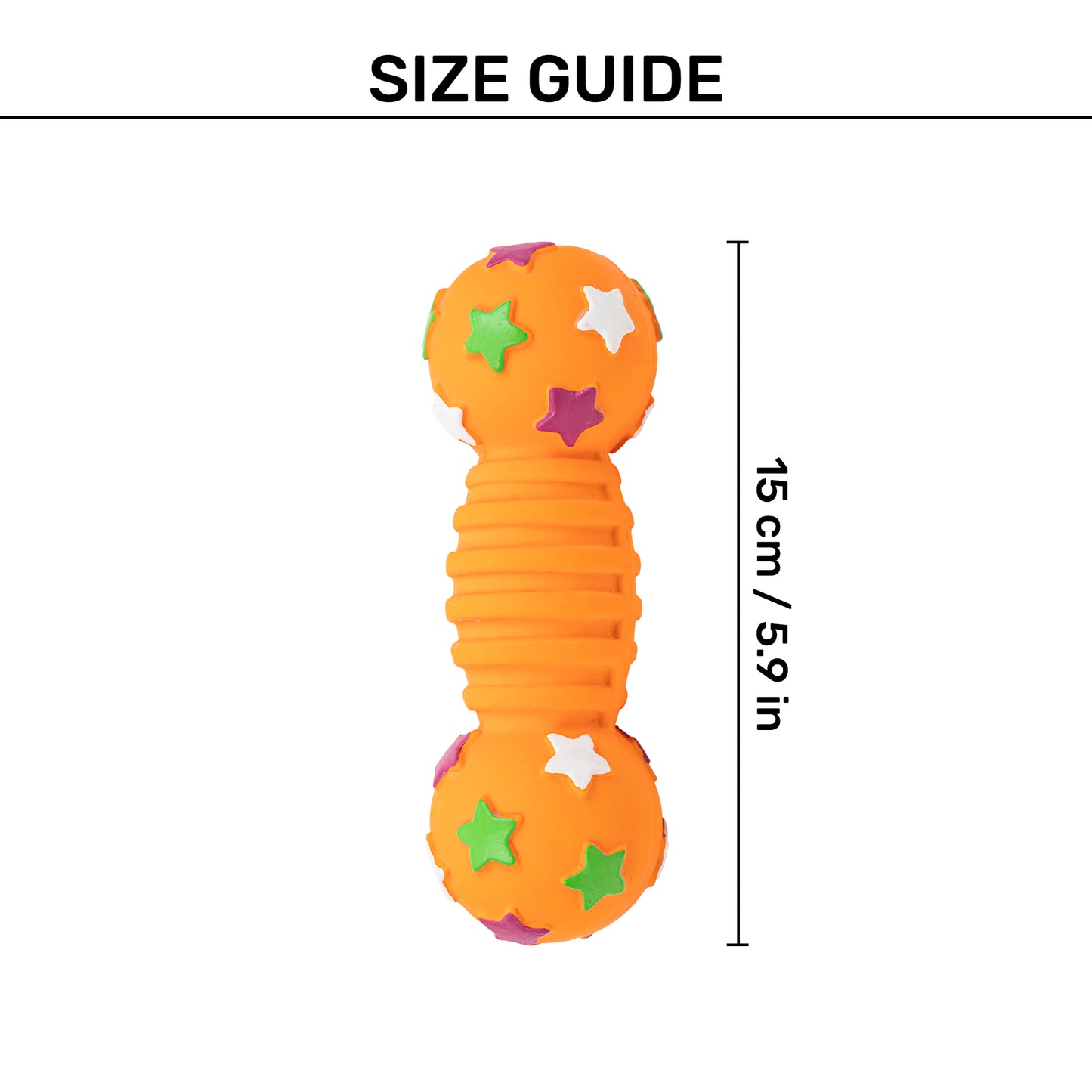 TLC Stary Dumbbell Squeaky Chew Toy For Dog - Orange - Heads Up For Tails