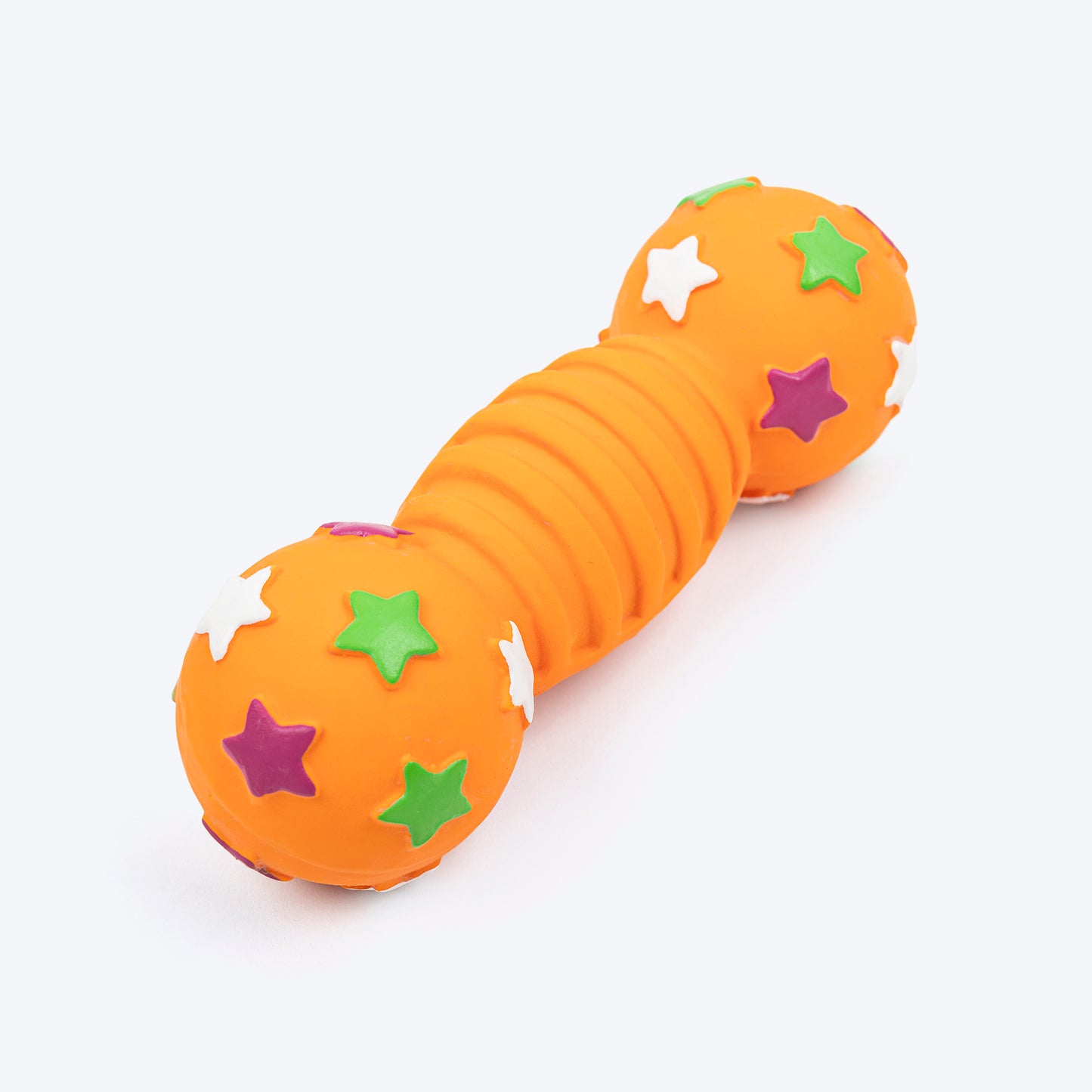 TLC Stary Dumbbell Squeaky Chew Toy For Dog - Orange - Heads Up For Tails