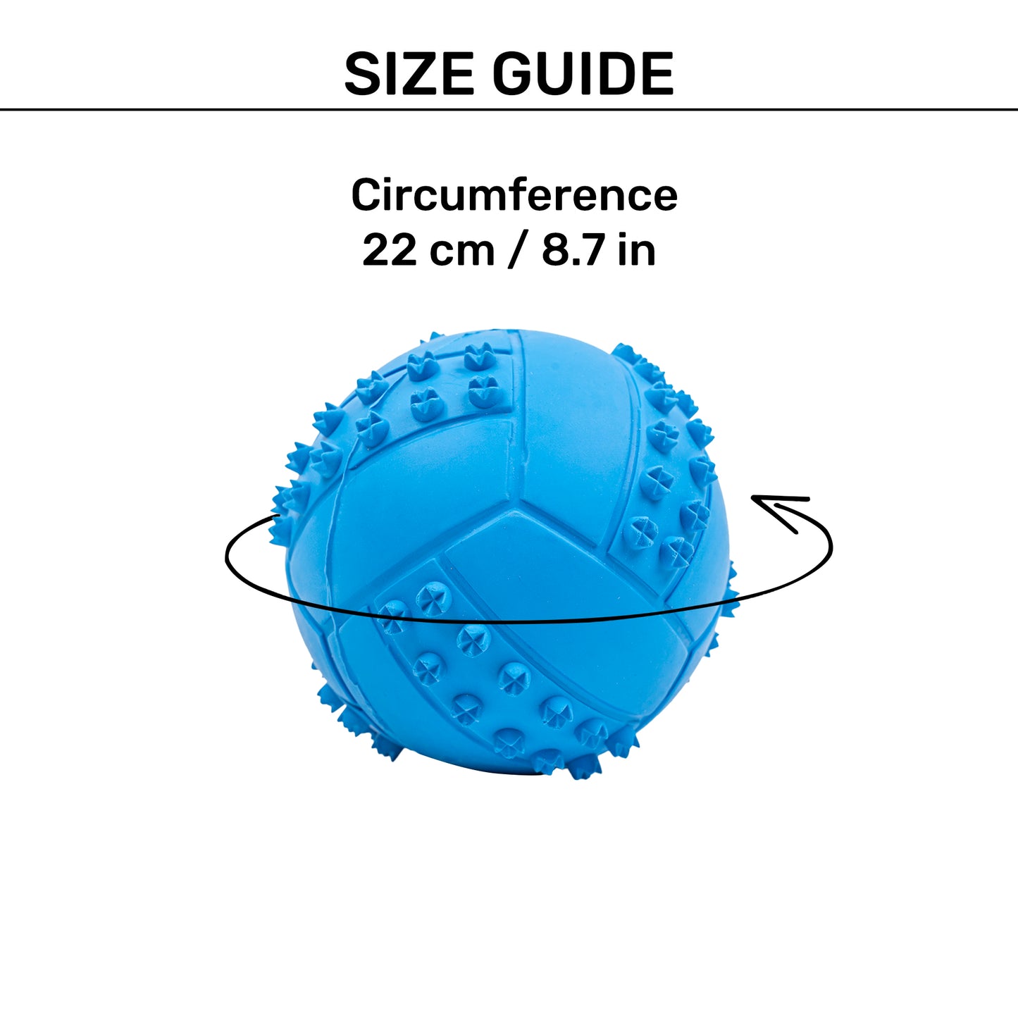 TLC Textured Ball Squeaky Chew Toy For Dog - Blue - Heads Up For Tails