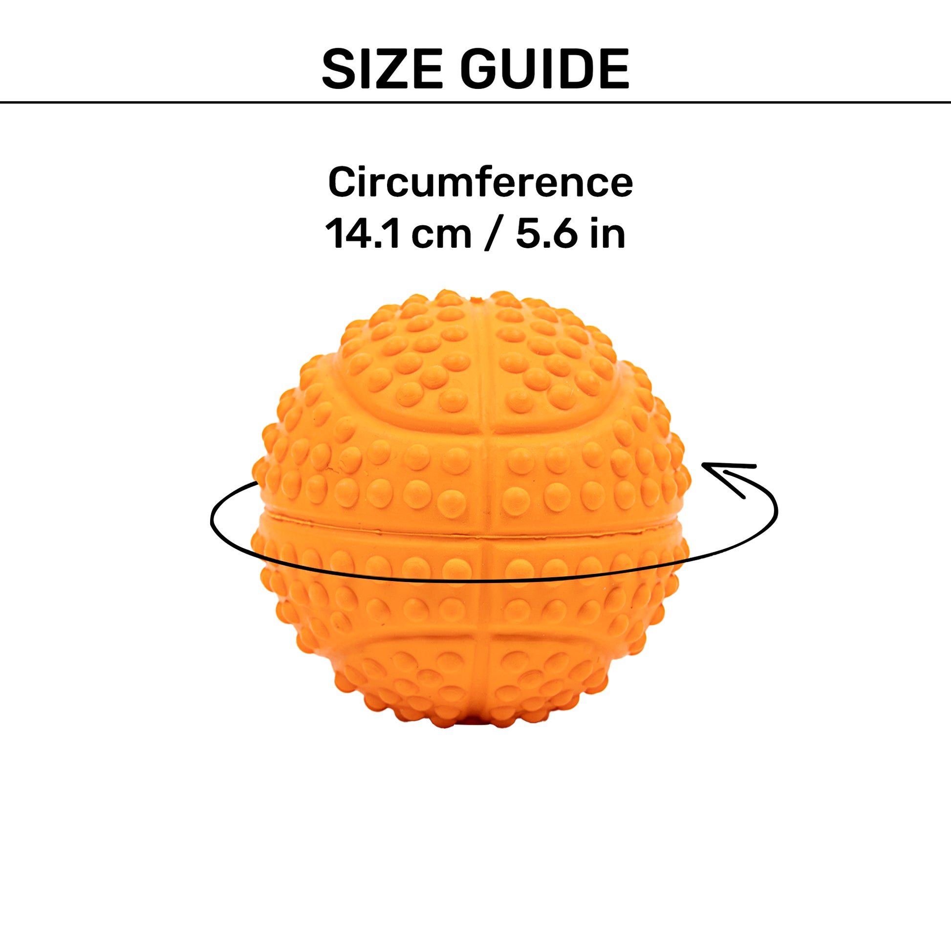 TLC Dotted Textured Ball Squeaky Chew Toy For Dog - Orange - Heads Up For Tails