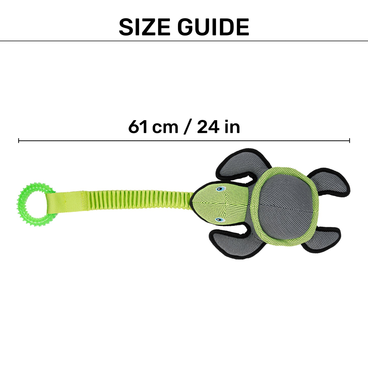 HUFT Tuff Turtle Plush Toy For Dog - Green - Heads Up For Tails