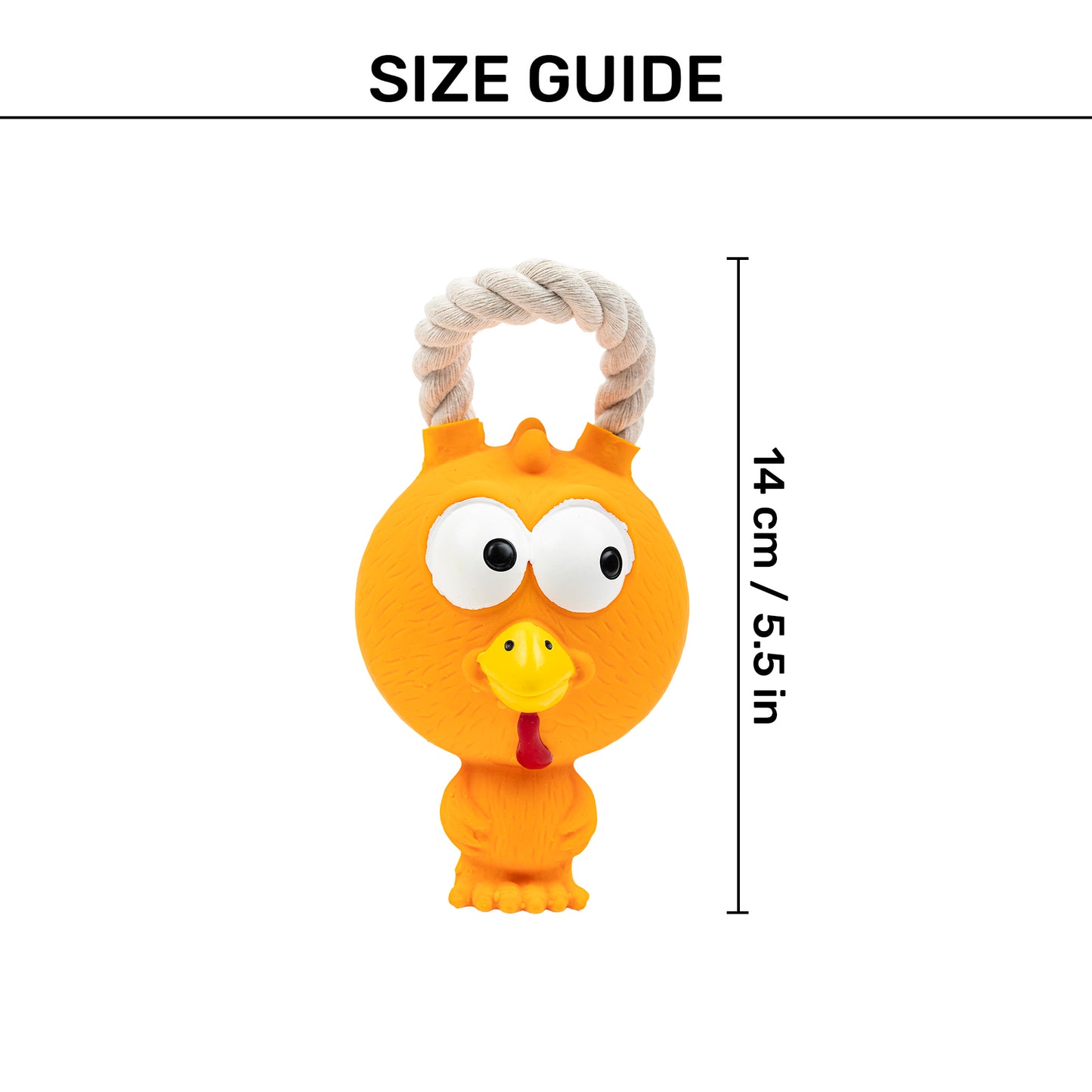 TLC Henry Bird Squeaky Chew Toy For Dog - Orange - Heads Up For Tails