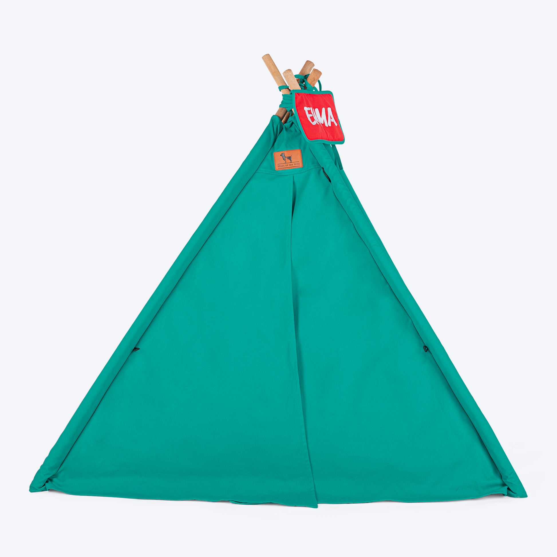 HUFT Personalised Teepee Tent For Dogs and Cats - Dynasty Green & Red - Heads Up For Tails