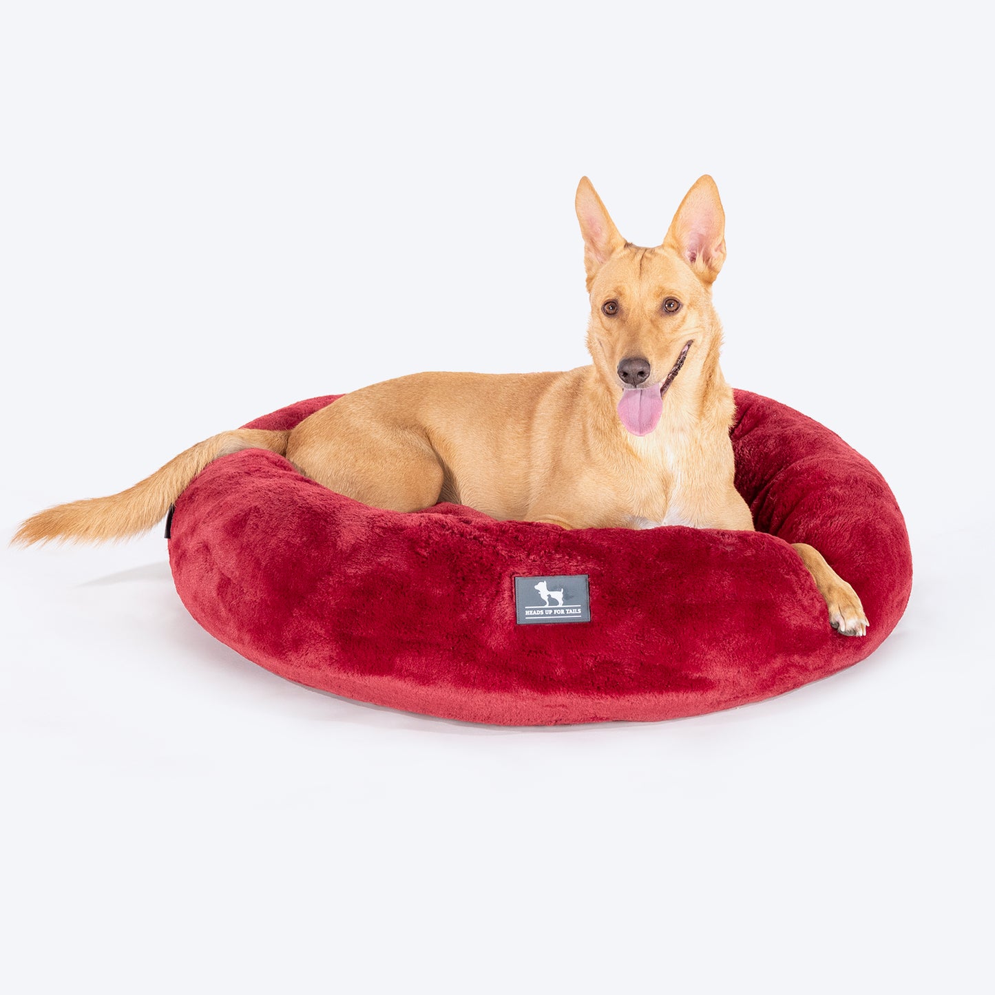 HUFT Snuggle Sphere Donut Bed For Dog & Cat - Red - Heads Up For Tails