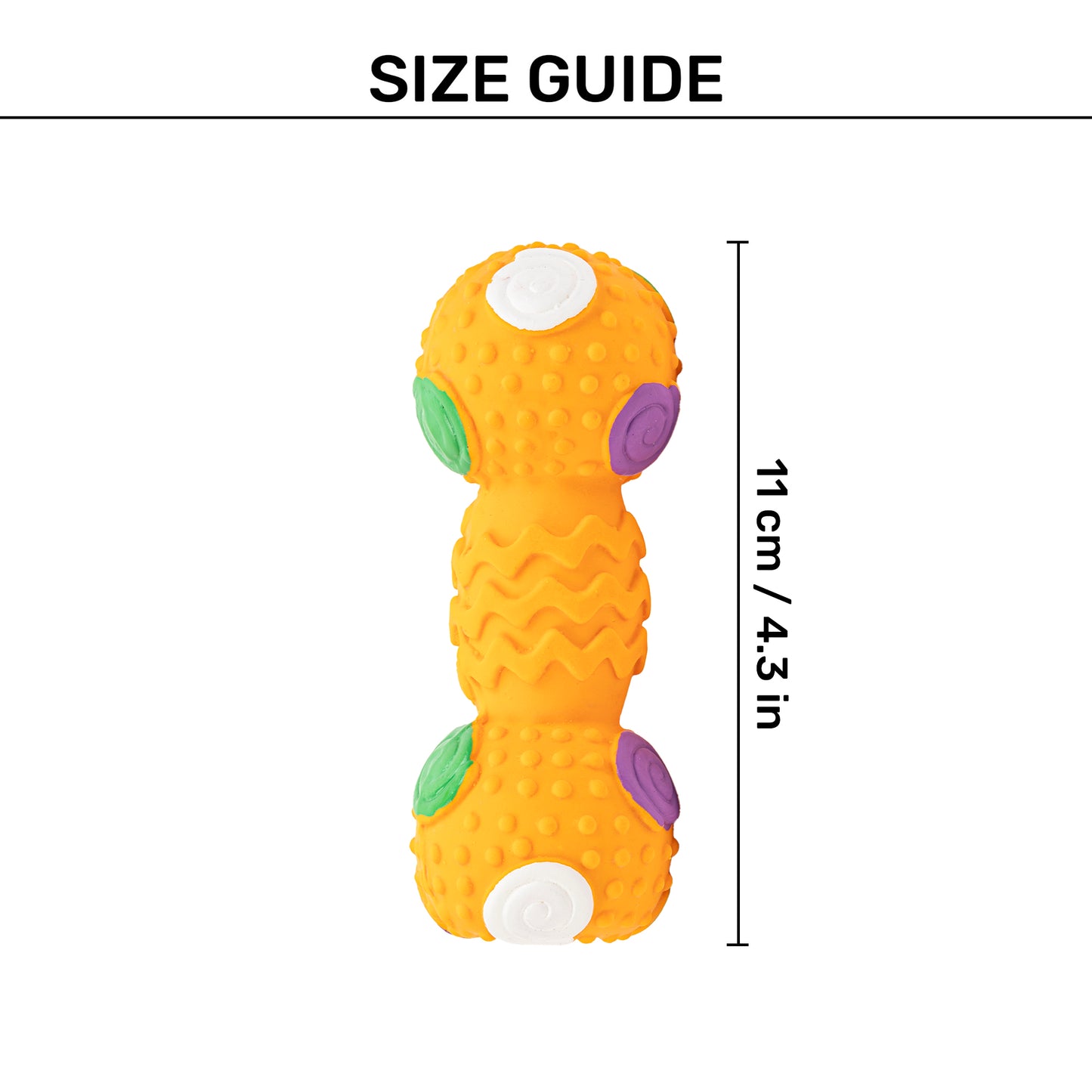 TLC Spiral Dumbbell Squeaky Chew Toy For Dog - Orange - Heads Up For Tails